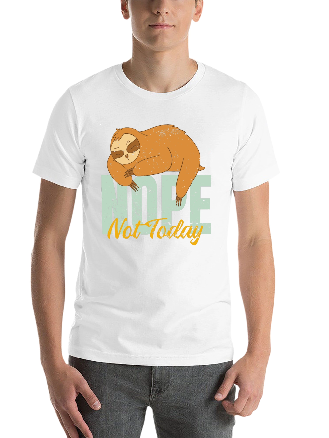 Black Nope Not Today Sloth Graphic T-Shirt - Casual Comfort view 14