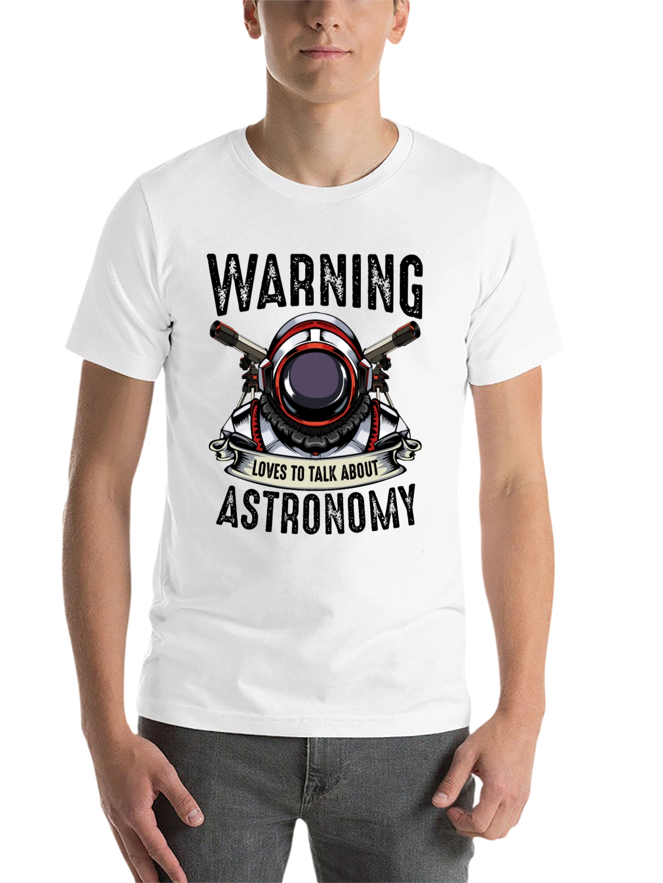 Black Warning Astronomy T-Shirt view 14
