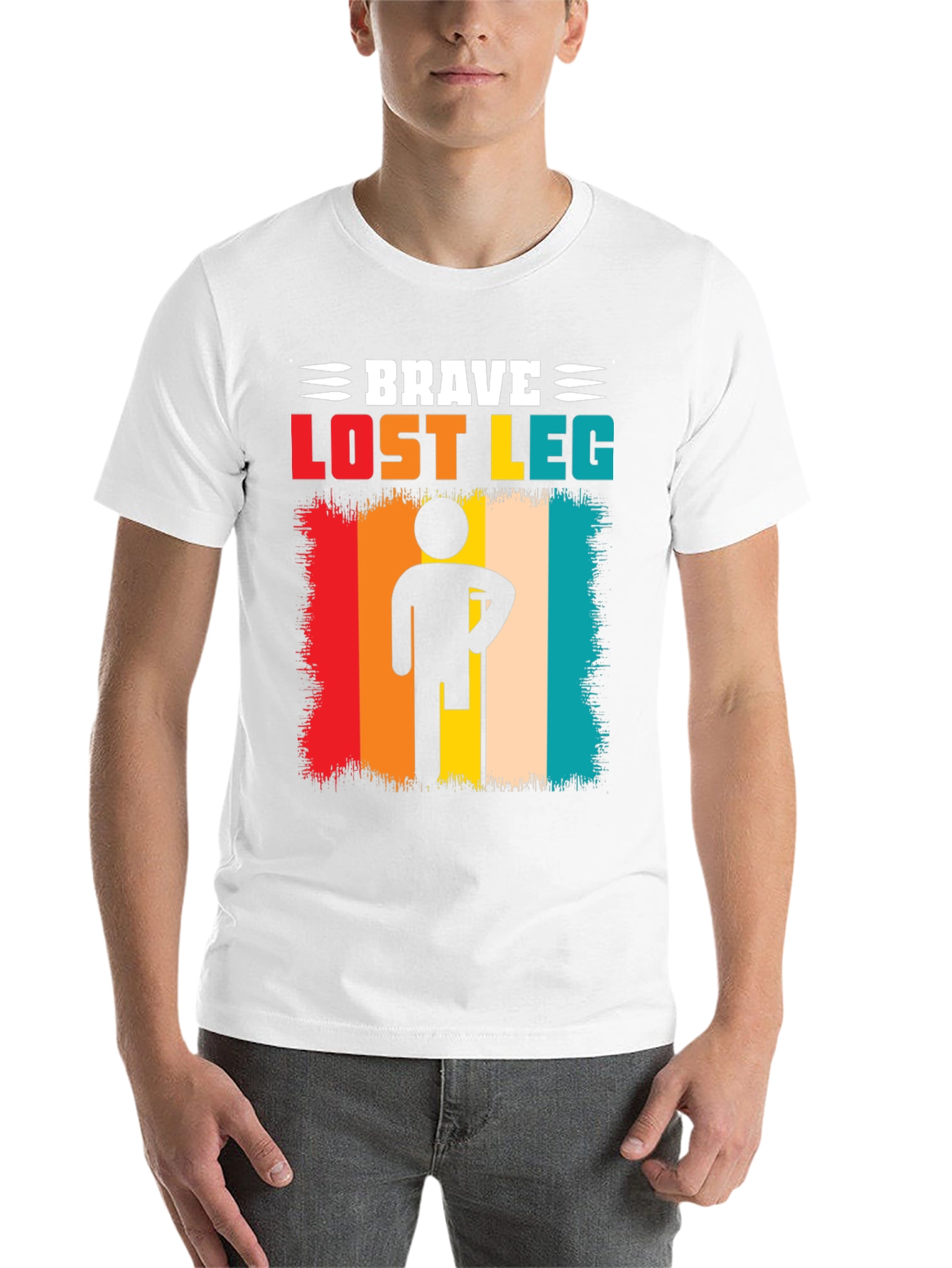 Black Brave Lost Leg T-Shirt - Amputee Pride view 14