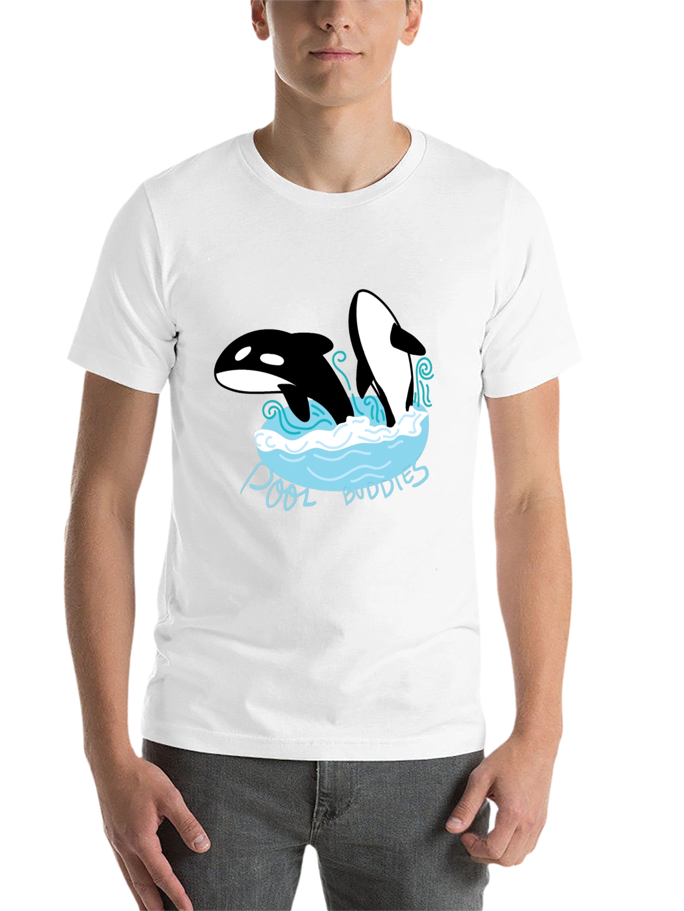 Black Pool Buddies Orca Whale Graphic Tee view 14