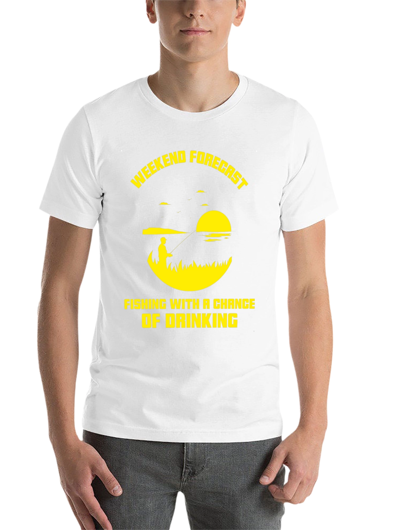 Black Fishing & Drinking Weekend Forecast T-Shirt view 14