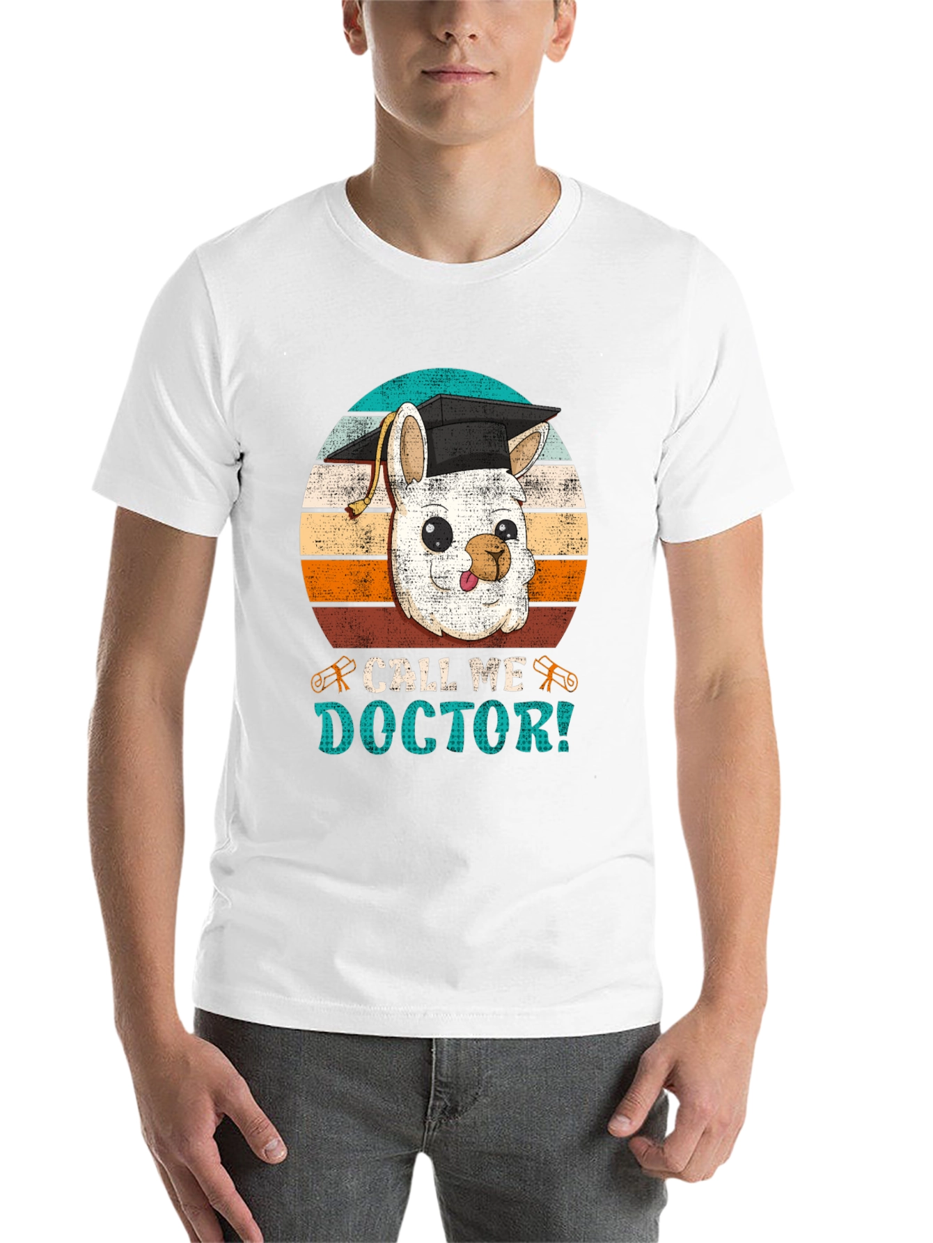 Black Call Me Doctor Llama T-Shirt view 14