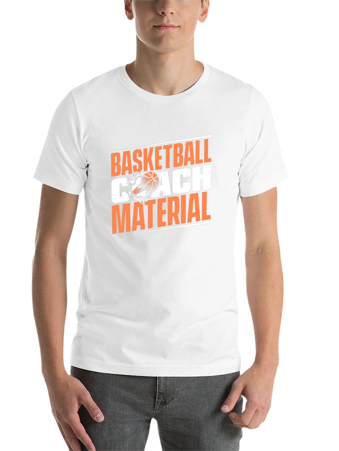 Black Basketball Coach Material T-Shirt - Black Tee view 14