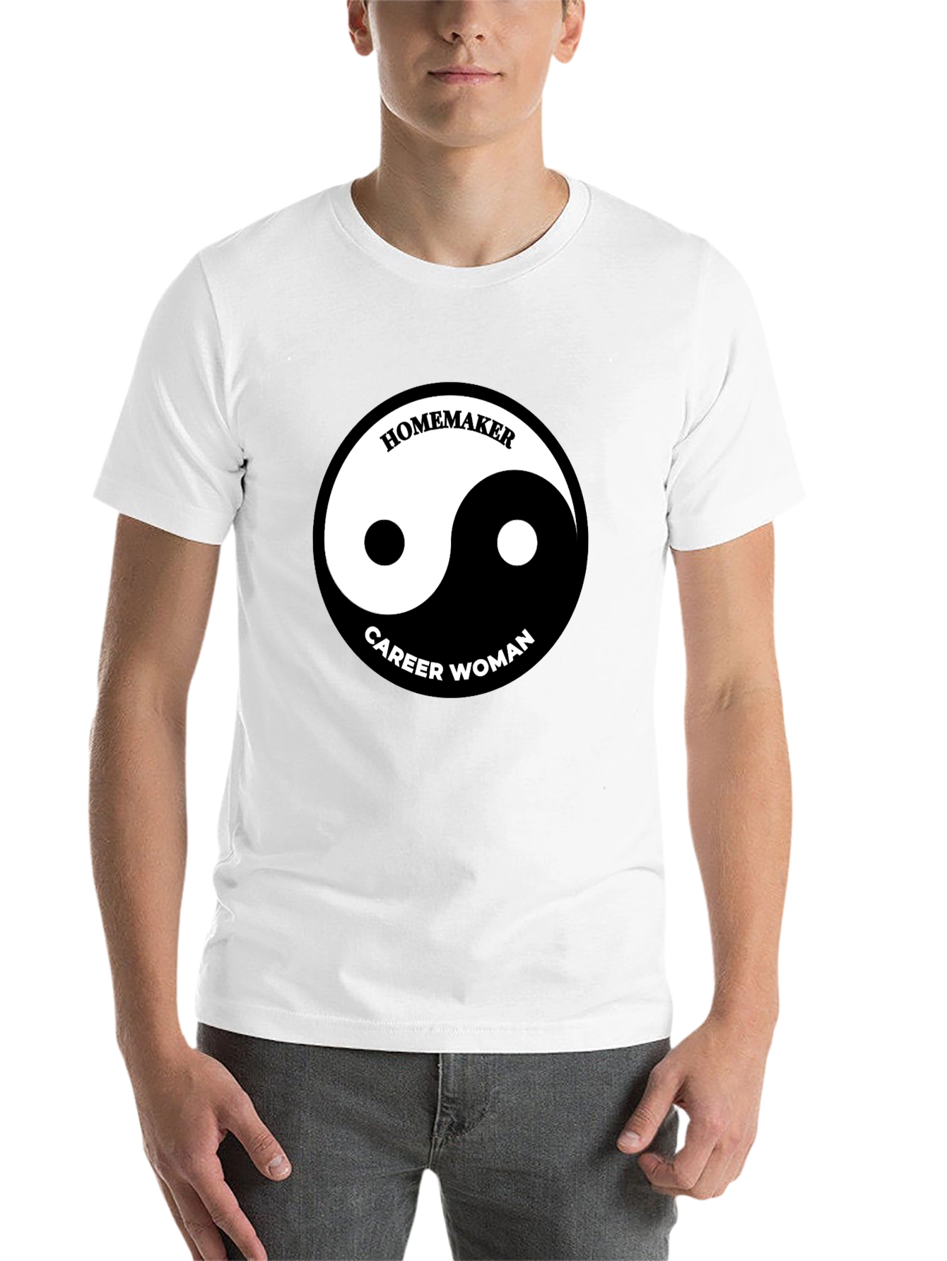 Black Yin Yang Homemaker Career Woman T-Shirt view 14
