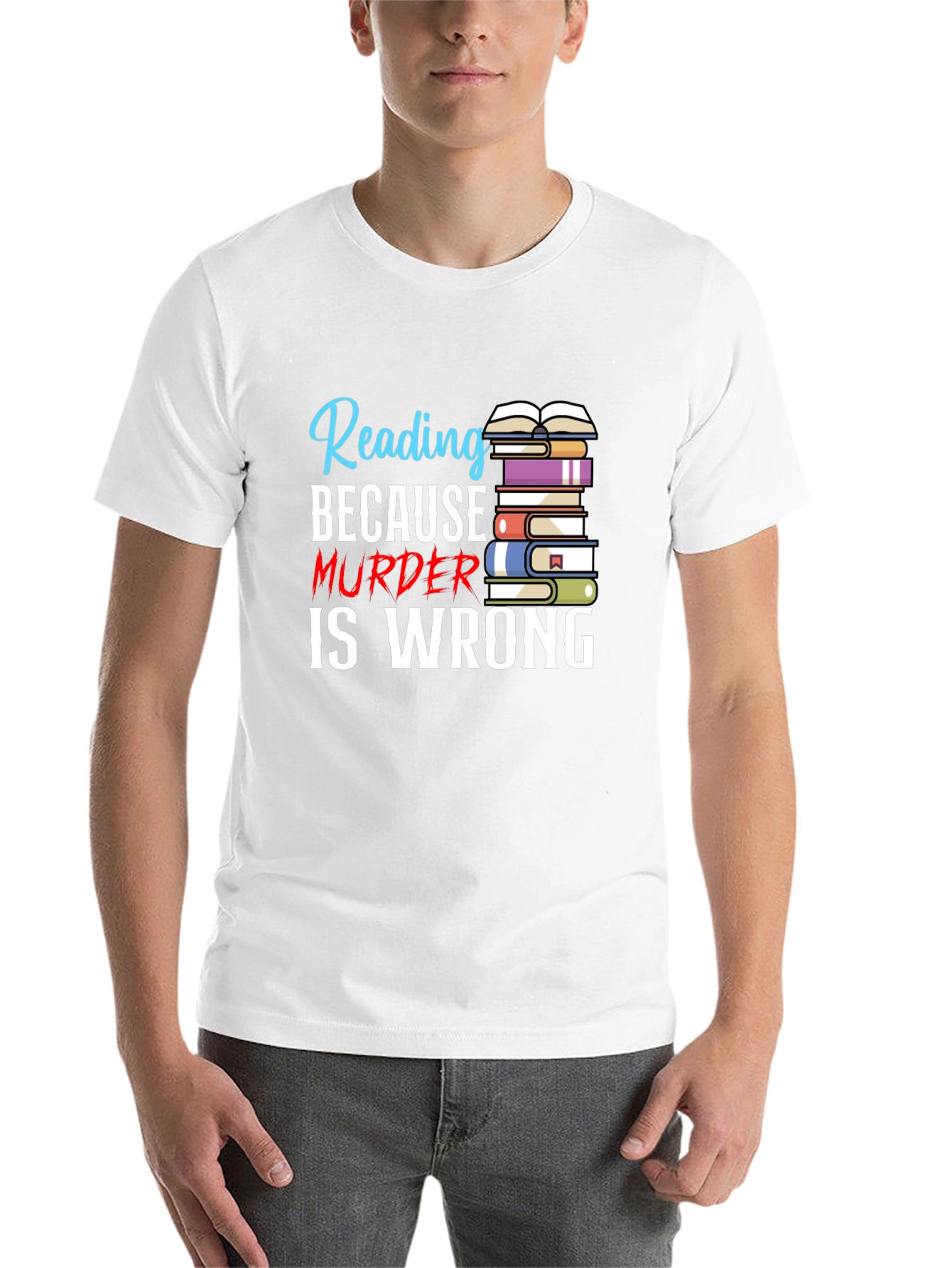 Black Reading Because Murder Is Wrong T-Shirt view 14