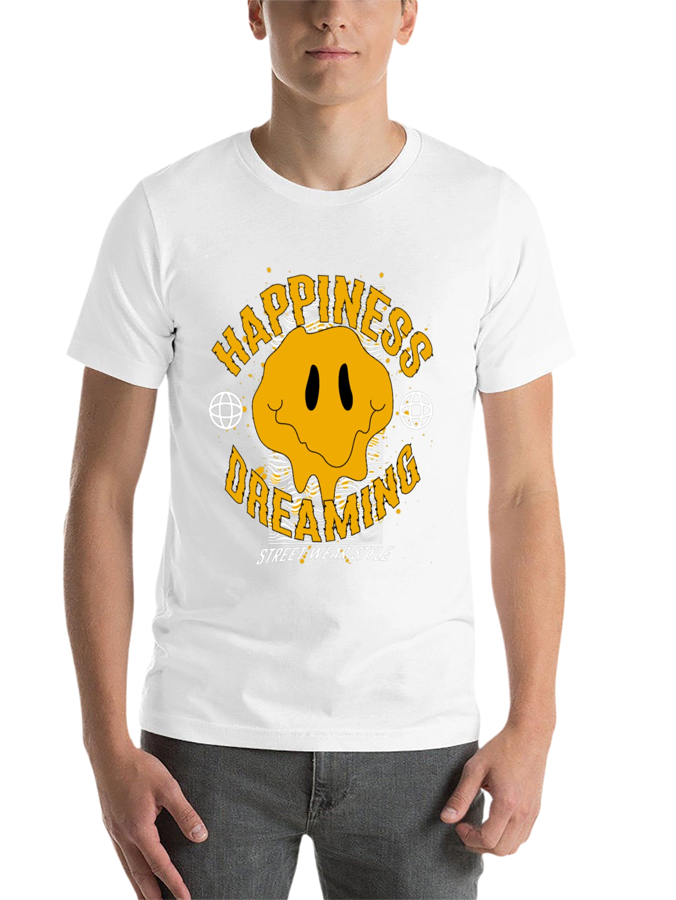 Black Happiness Dreaming Graphic T-Shirt view 14