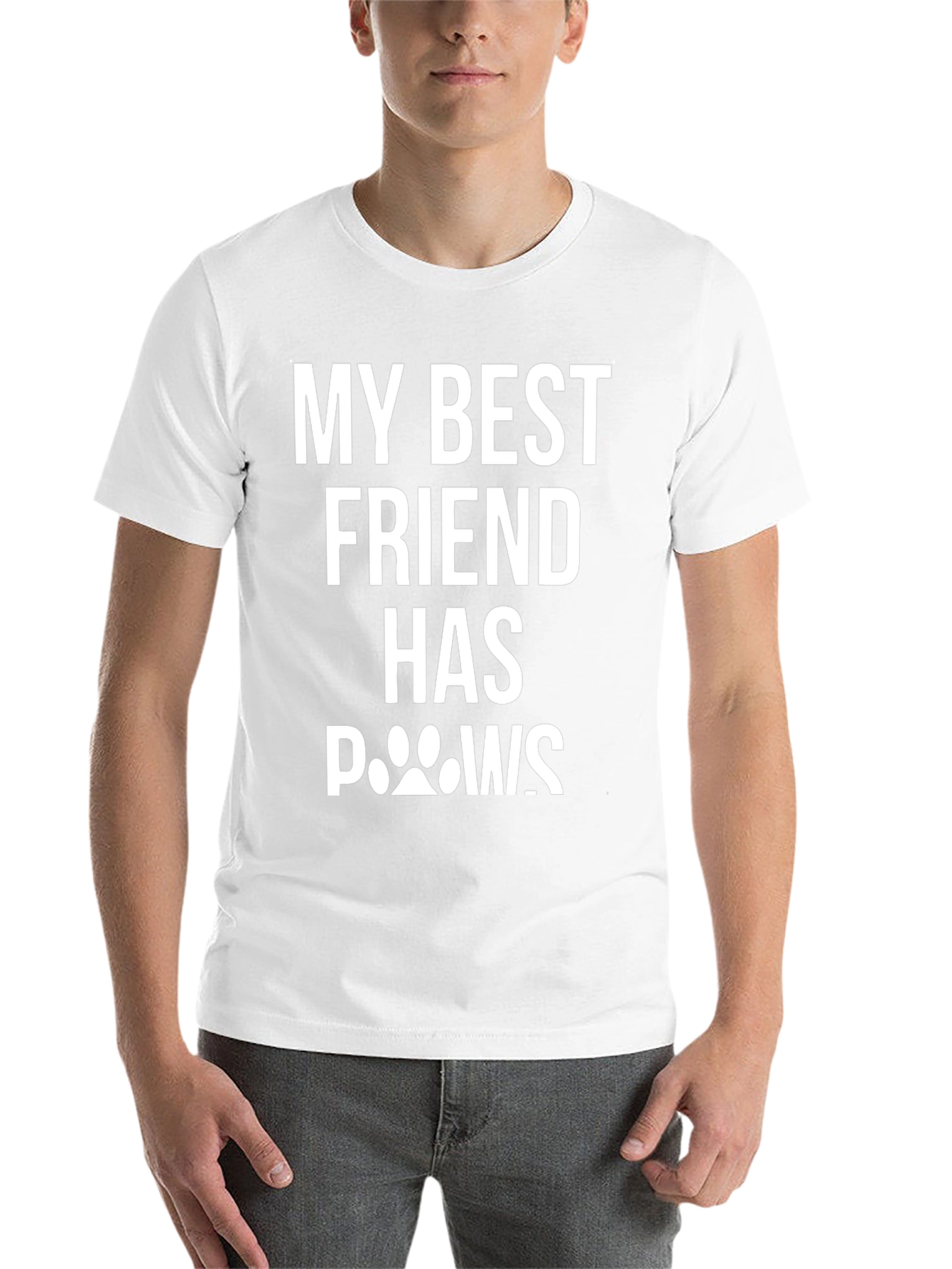 Black My Best Friend Has Paws T-Shirt - Black view 14