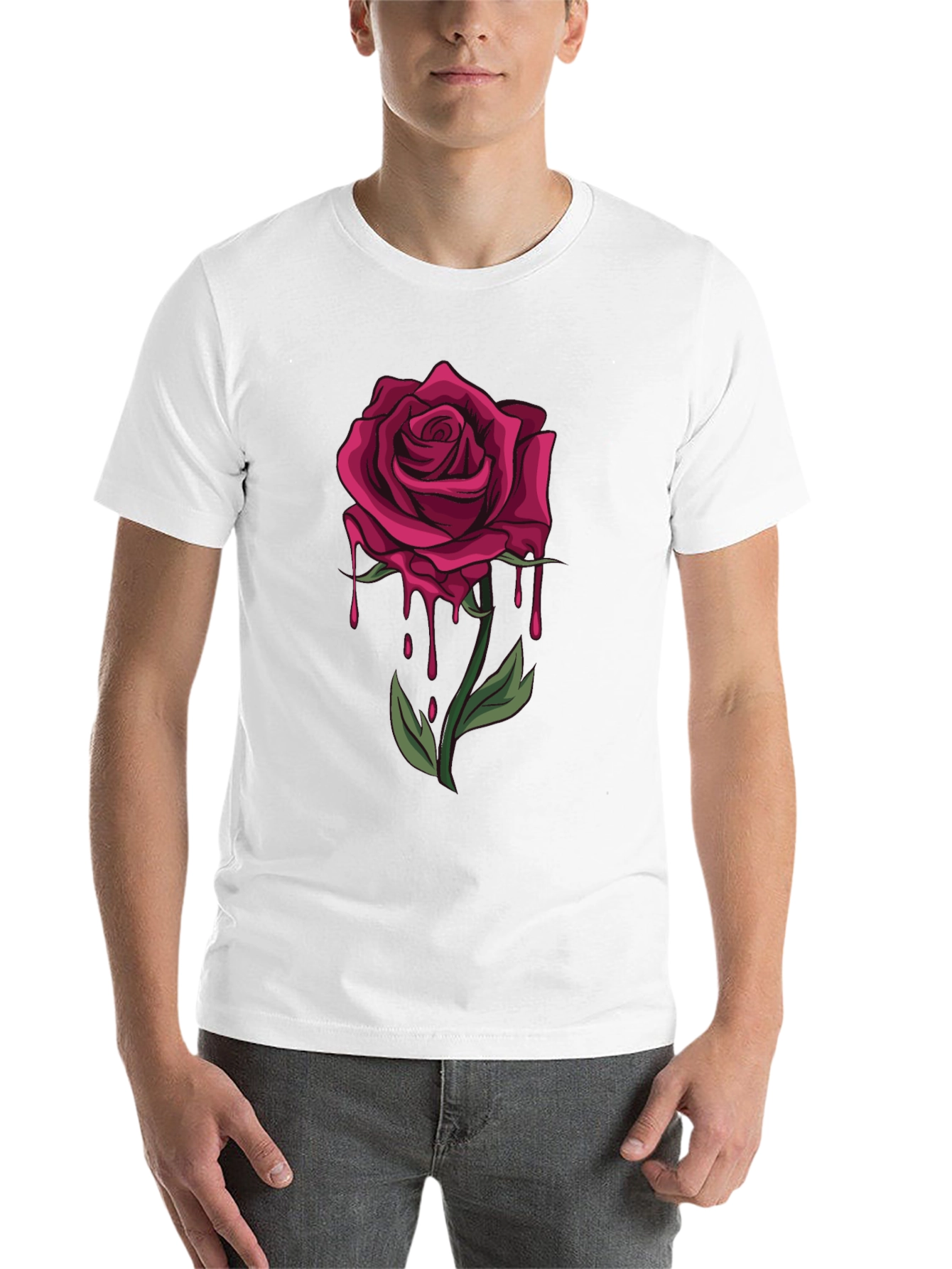 Dripping Rose Graphic T-Shirt - Bold & Stylish - 14