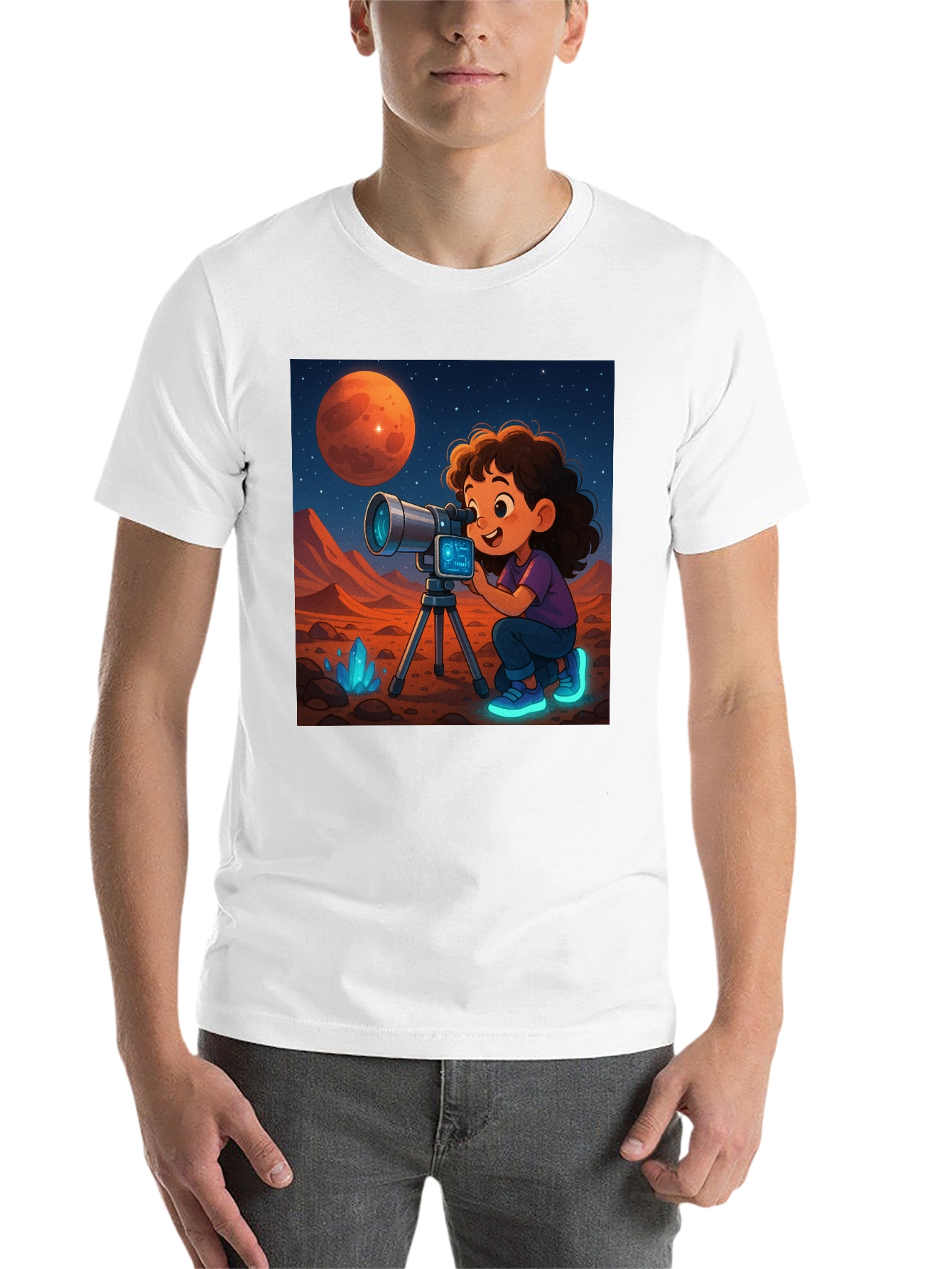 Black Mars Explorer Graphic Tee - Space Adventure Shirt view 14