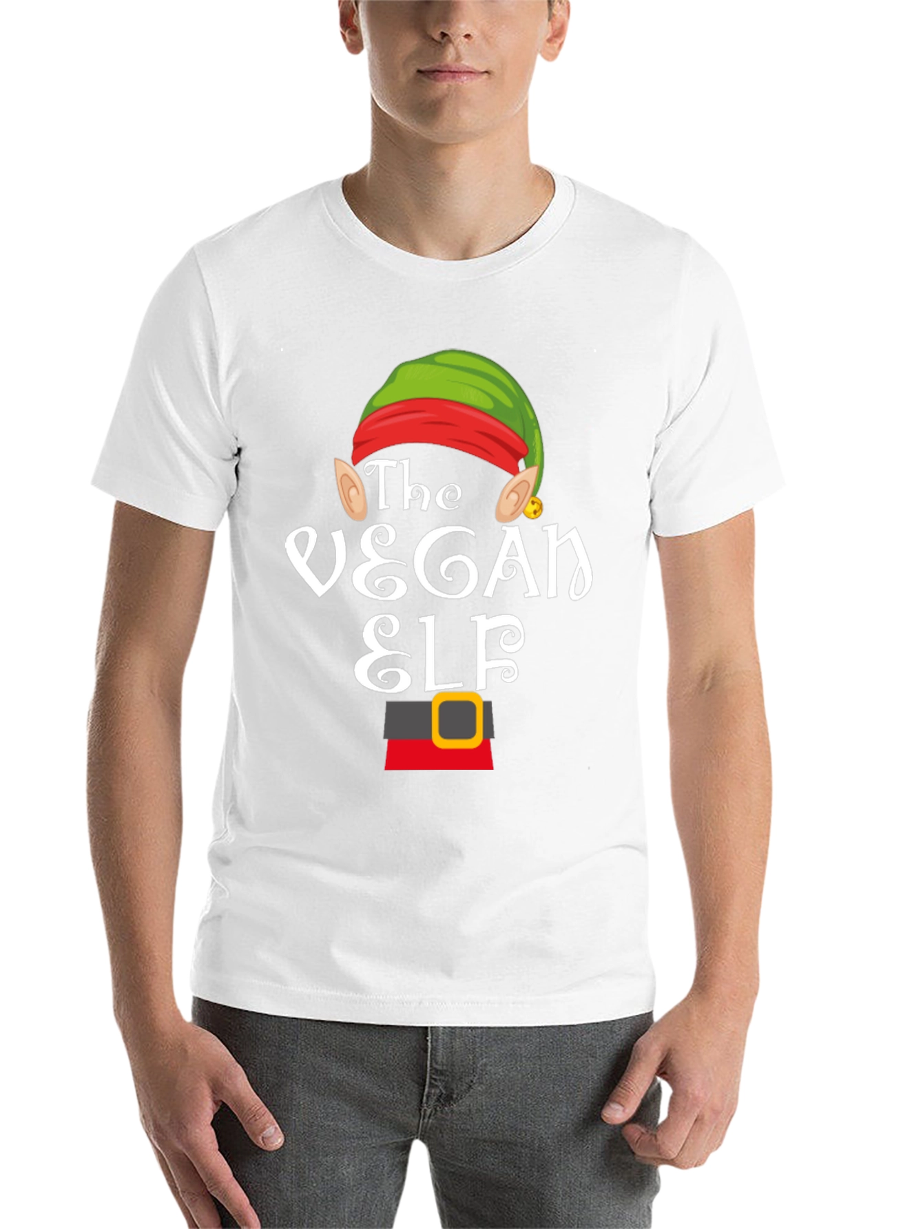 Black Vegan Elf T-Shirt - Holiday Festive Apparel view 14