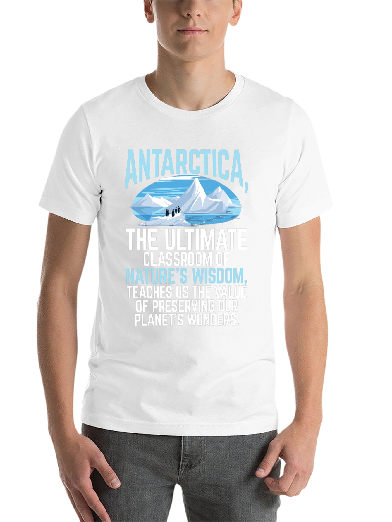 Black Antarctica Nature's Wisdom T-Shirt view 14