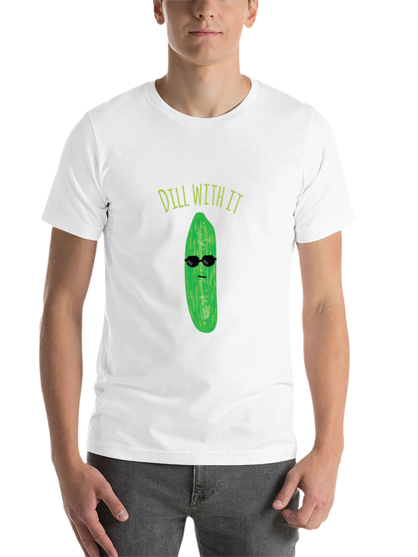 Black Dill With It Funny Pickle Graphic Black T-Shirt view 14