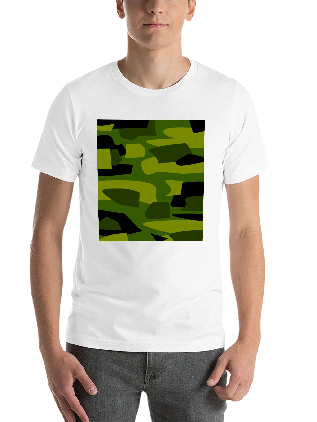 Black Camouflage Graphic Print Black T-Shirt view 14