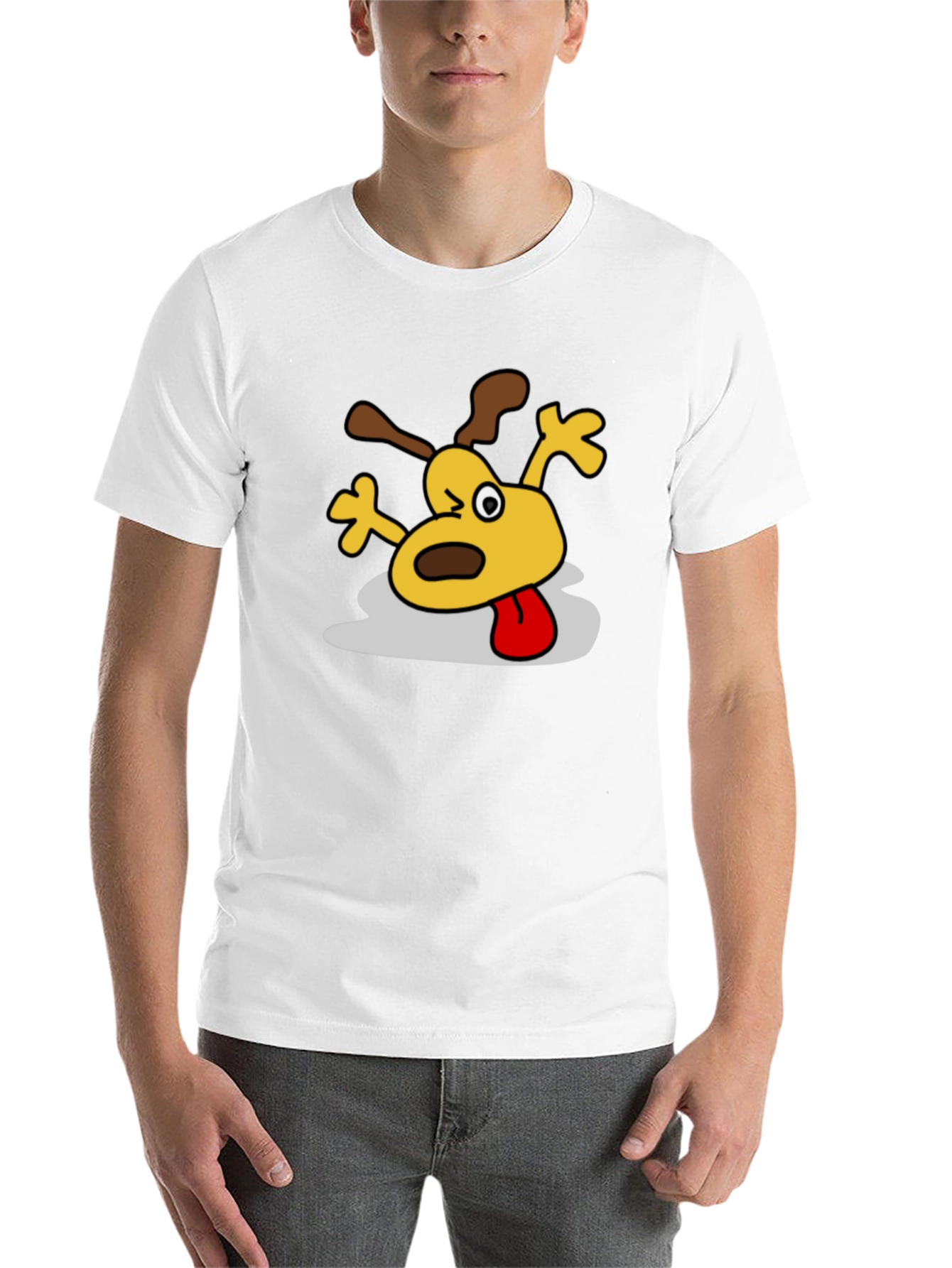 Black Cartoon Dog Graphic Black T-Shirt view 14