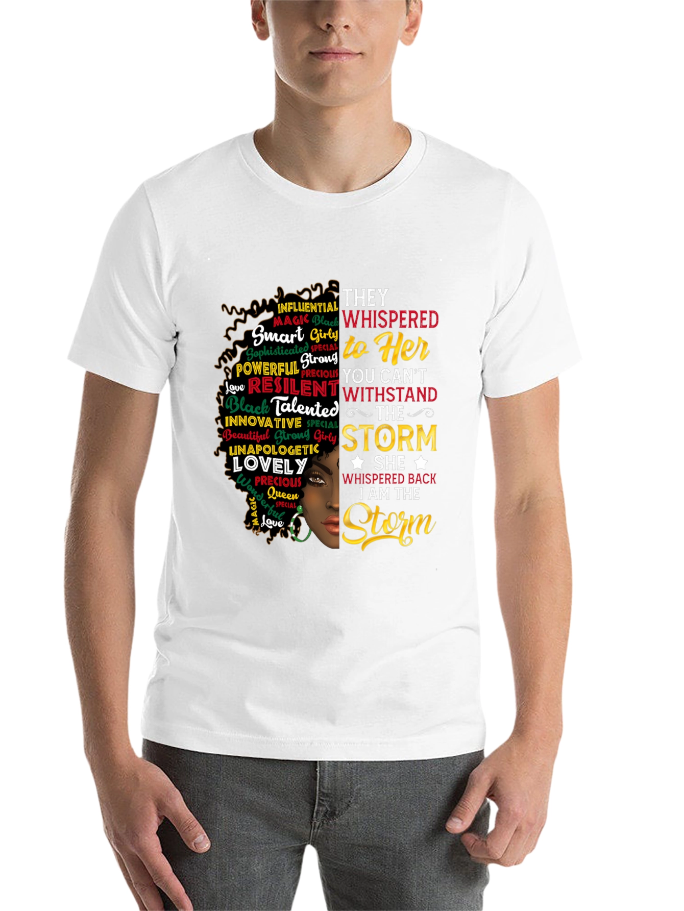 Black Empowered Woman Graphic T-Shirt - "I Am The Storm" view 14