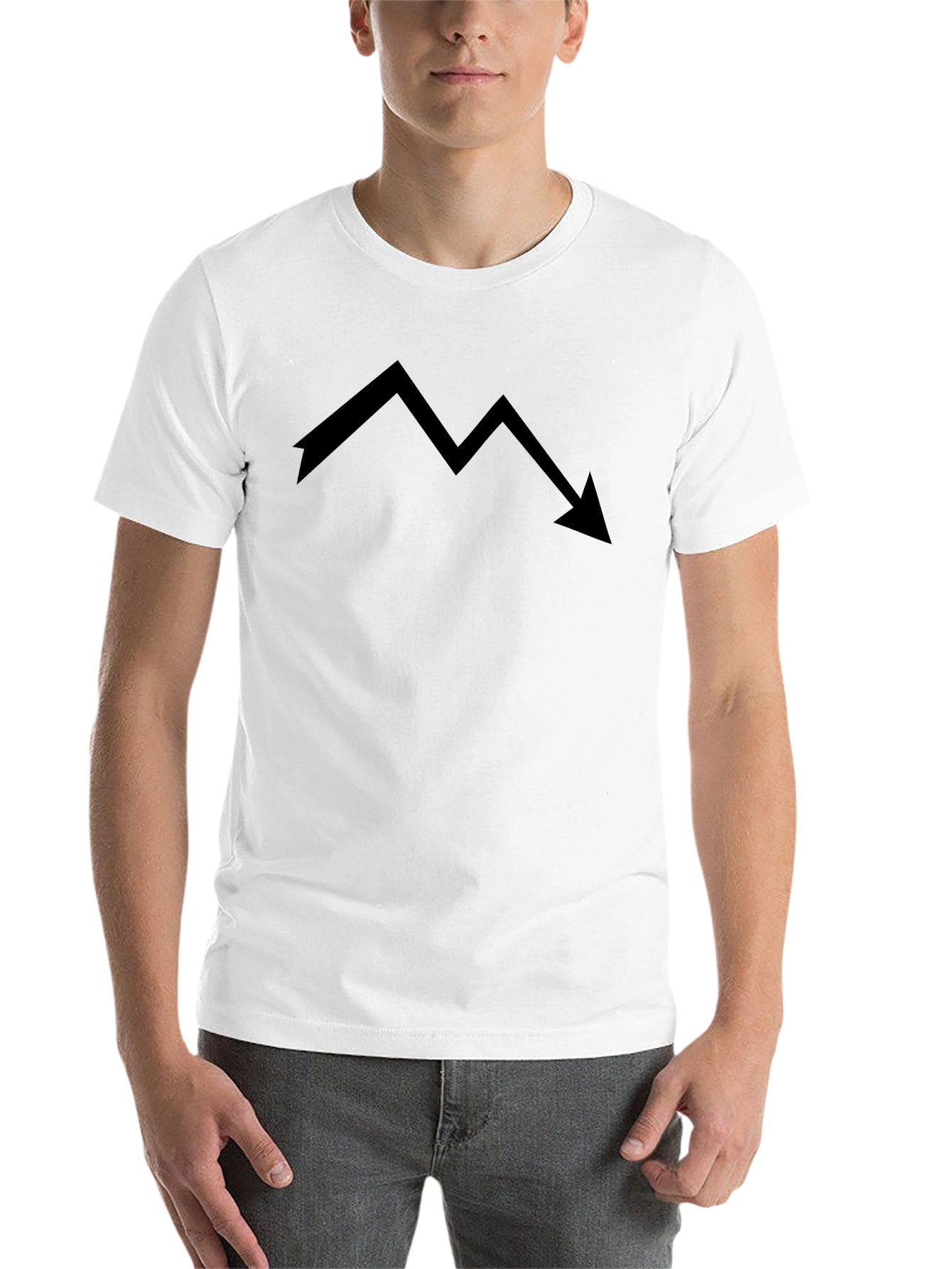 Black Downward Arrow Tee - Modern Graphic T-Shirt view 14