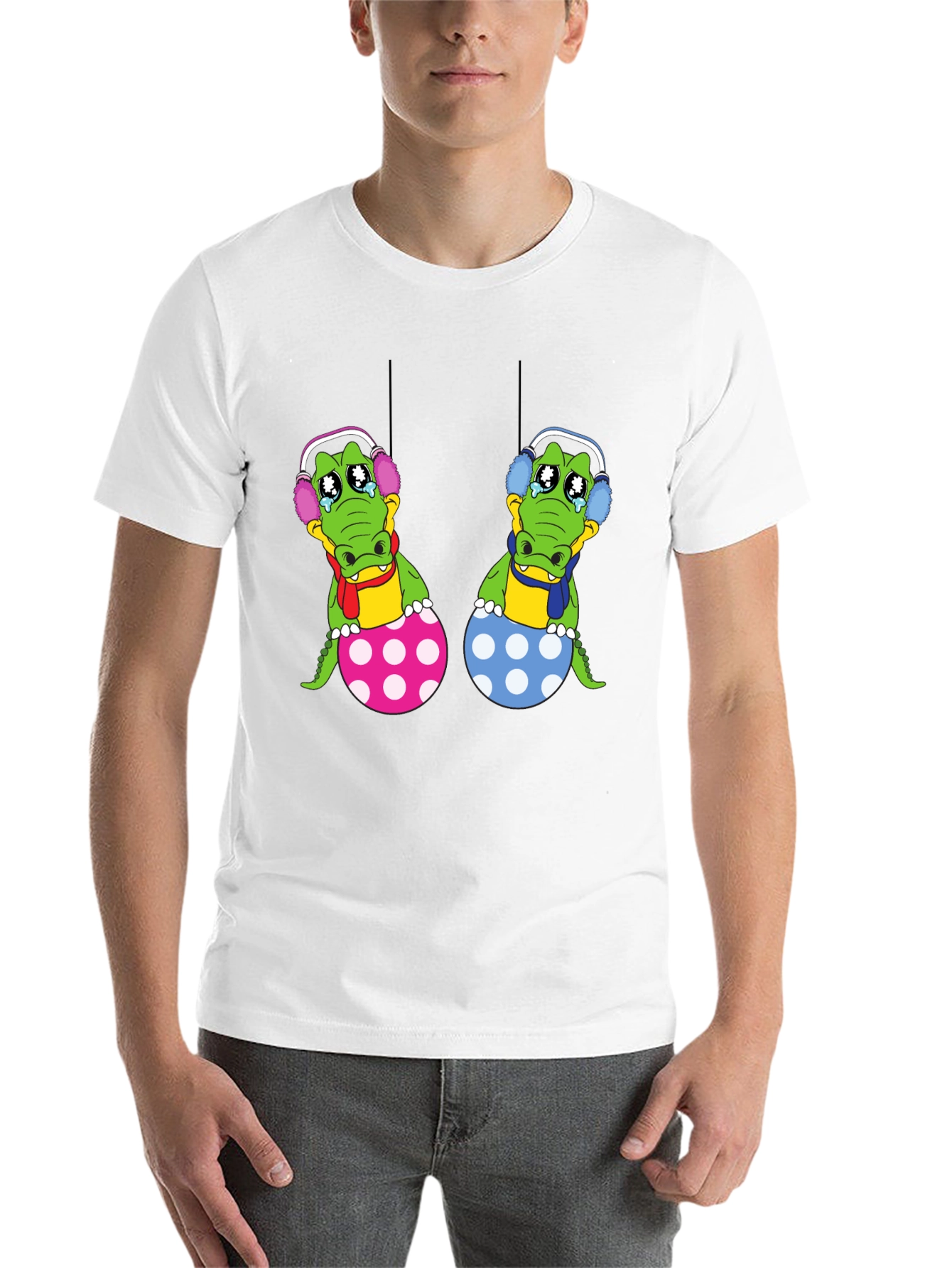 Black Crying Gator Easter Egg Graphic Tee view 14