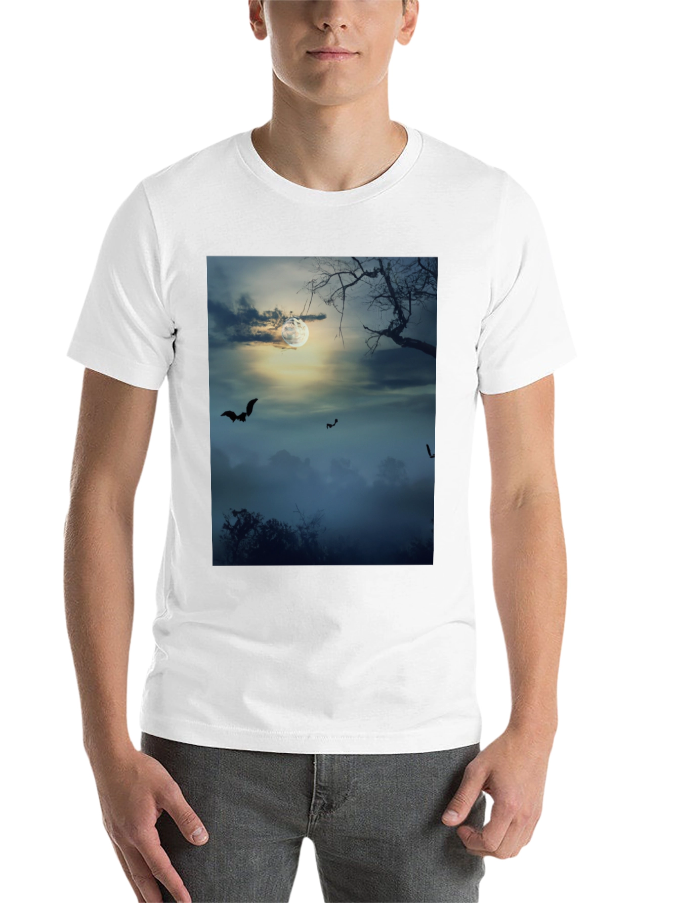 Spooky Night Bats Graphic Tee - 14
