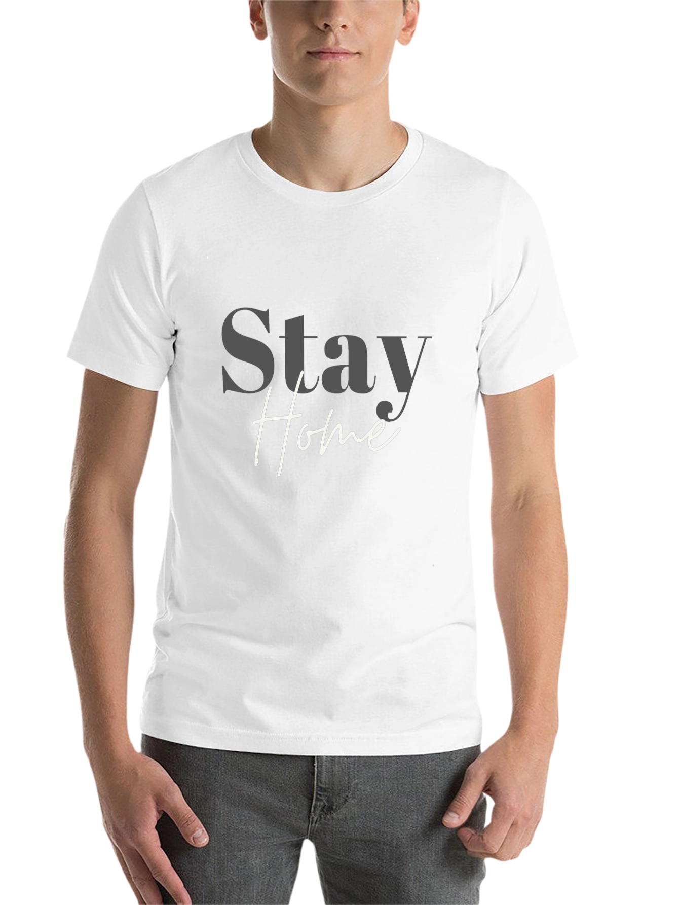 Black Stay Home Graphic Tee - Black Cotton Blend view 14