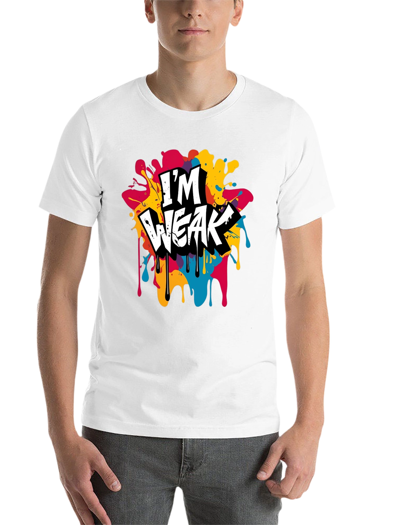 Black I'm Weak Graphic Tee - Bold & Colorful view 14