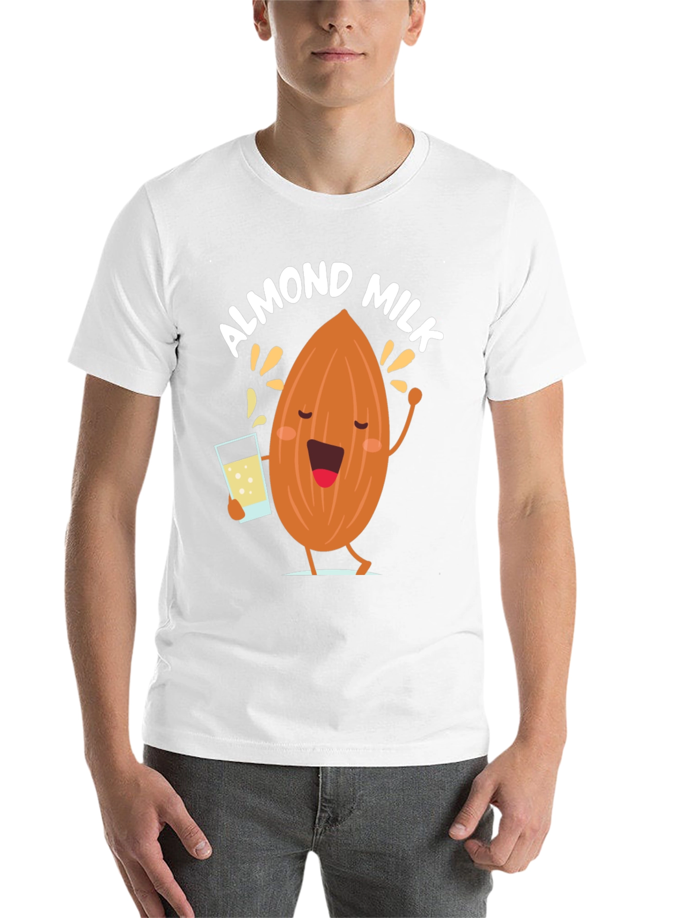 Black Almond Milk Graphic Tee - Funny Cartoon T-Shirt view 14