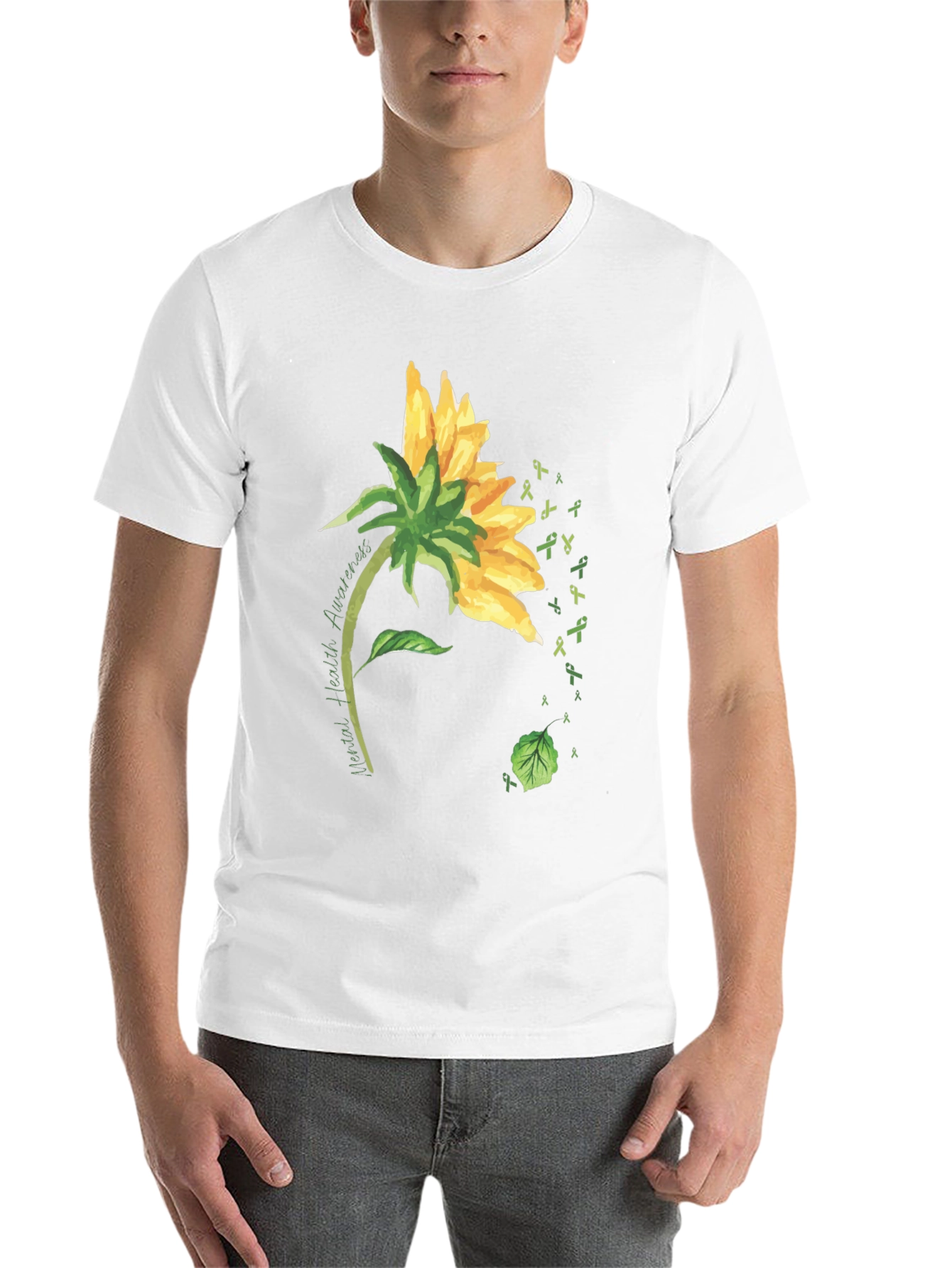 Black Mental Health Awareness Sunflower T-Shirt view 14