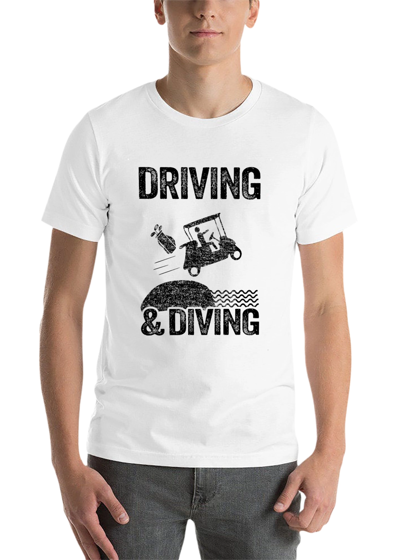 Black Driving & Diving Graphic Tee - Golf Humor T-Shirt view 14
