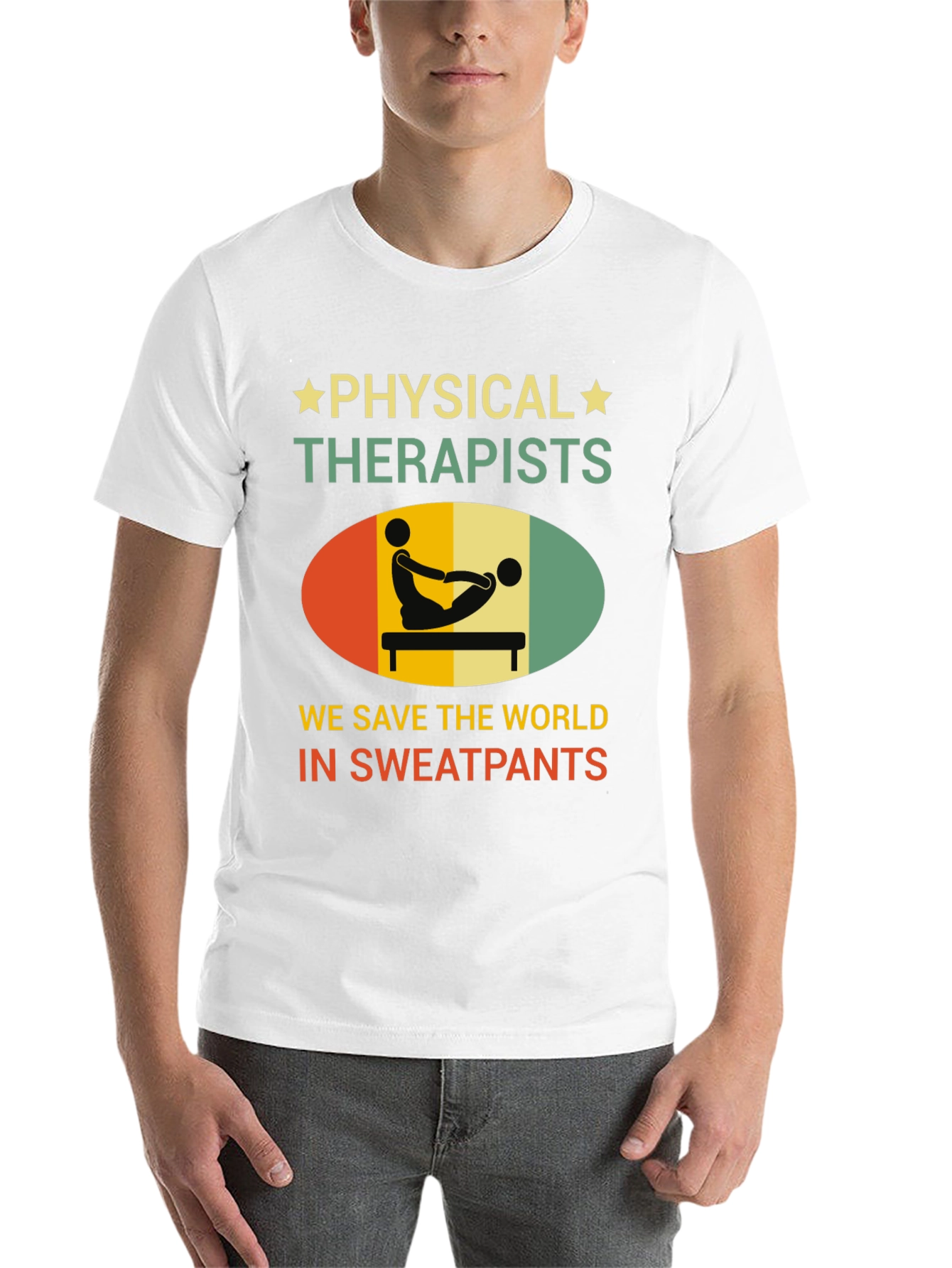 Black Physical Therapist T-Shirt - Save the World Sweatpants view 14