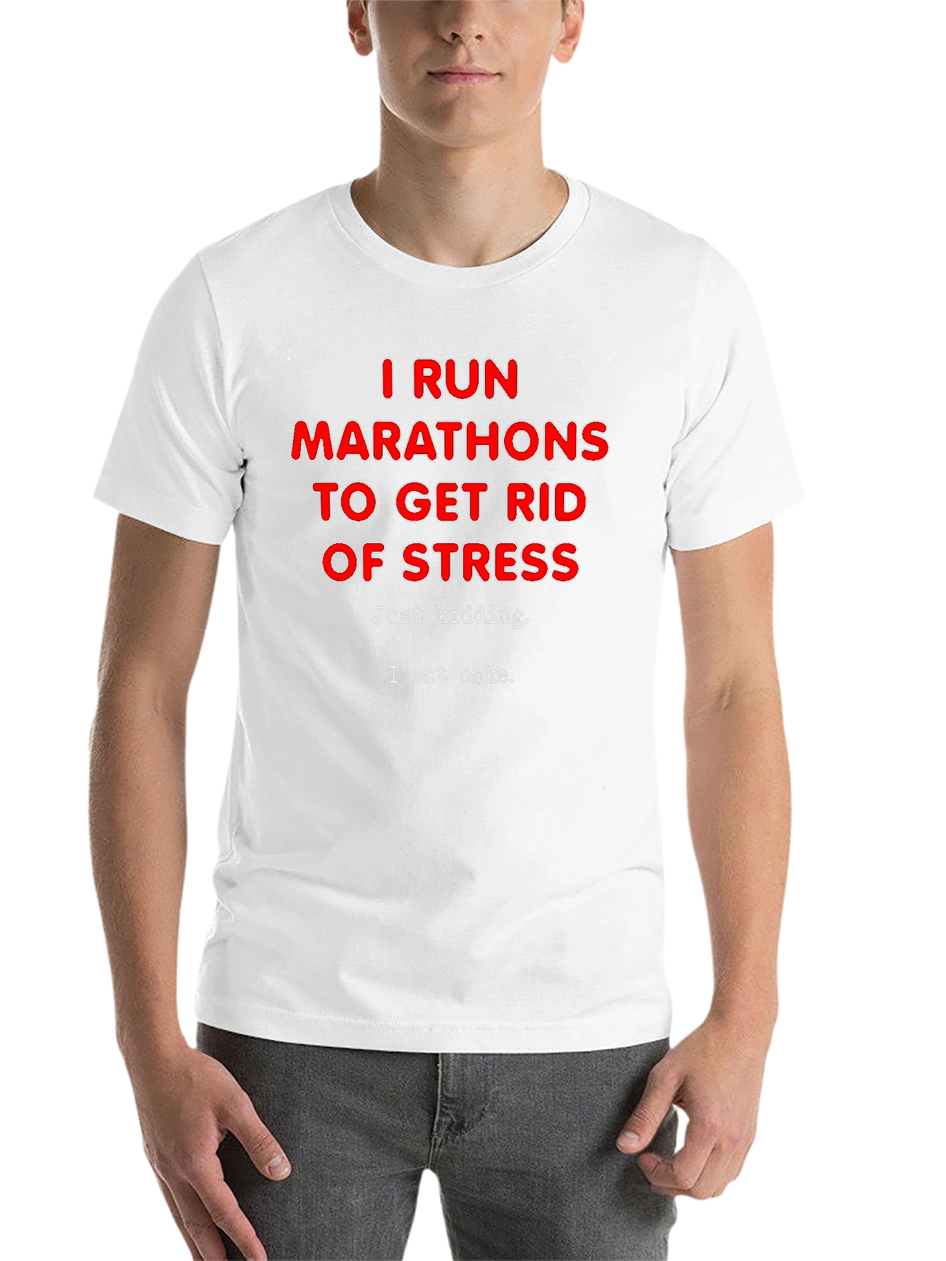 Black Funny Marathon Runner T-Shirt - I Eat Cake Design view 14