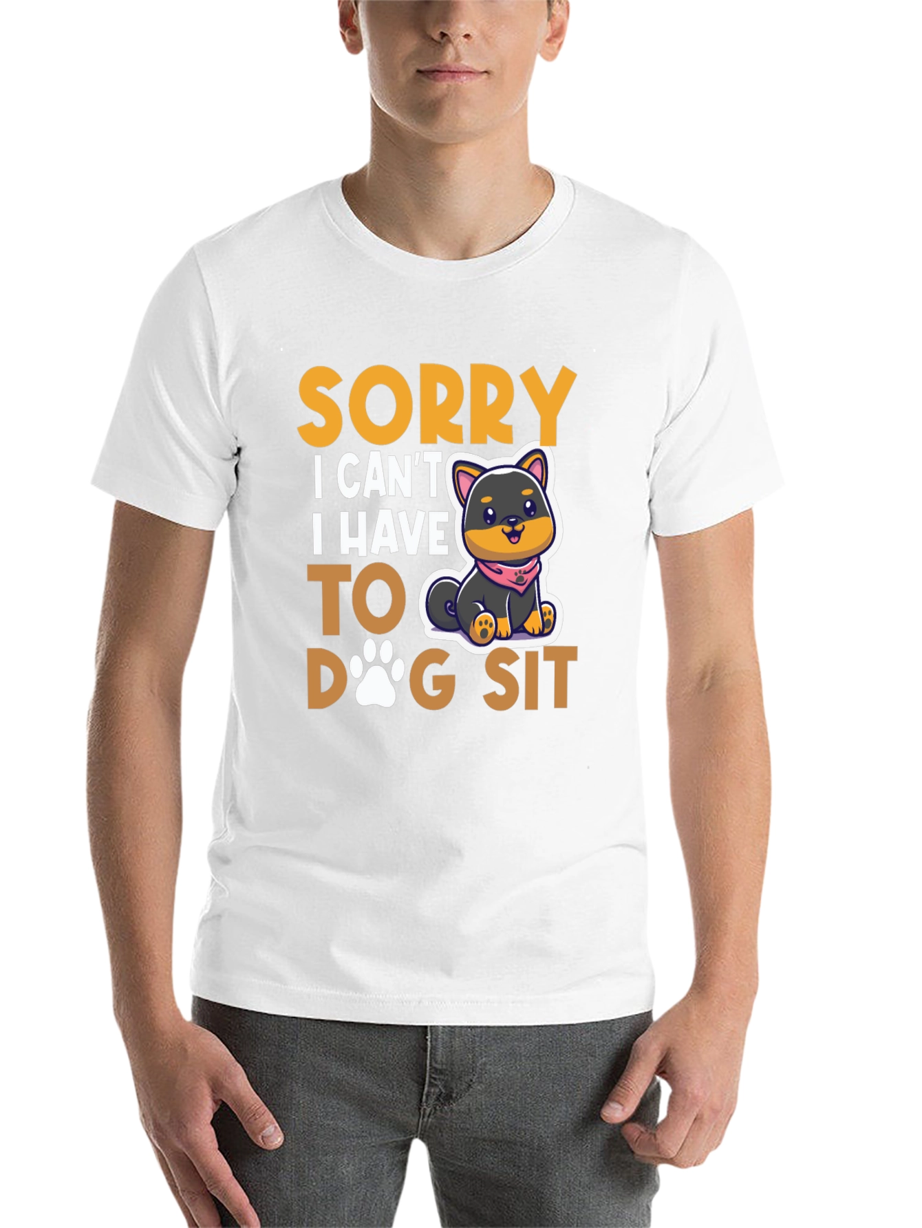 Black Dog Sitting T-Shirt Cute Animal Design view 14
