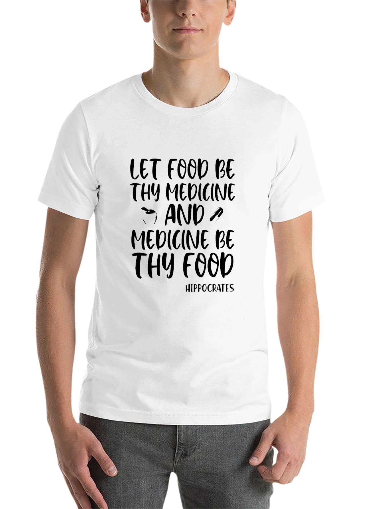 Black Let Food Be Thy Medicine Graphic Tee view 14