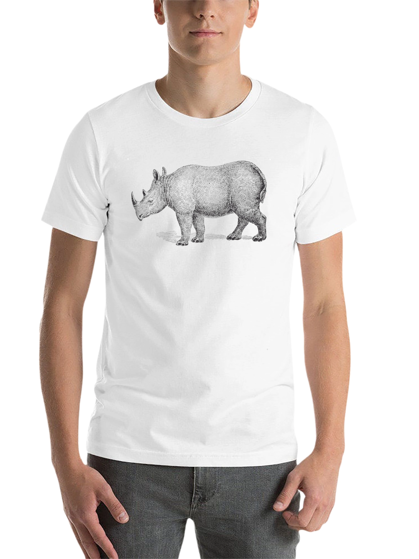 Black Rhino Graphic T-Shirt - Casual Cotton Tee view 14