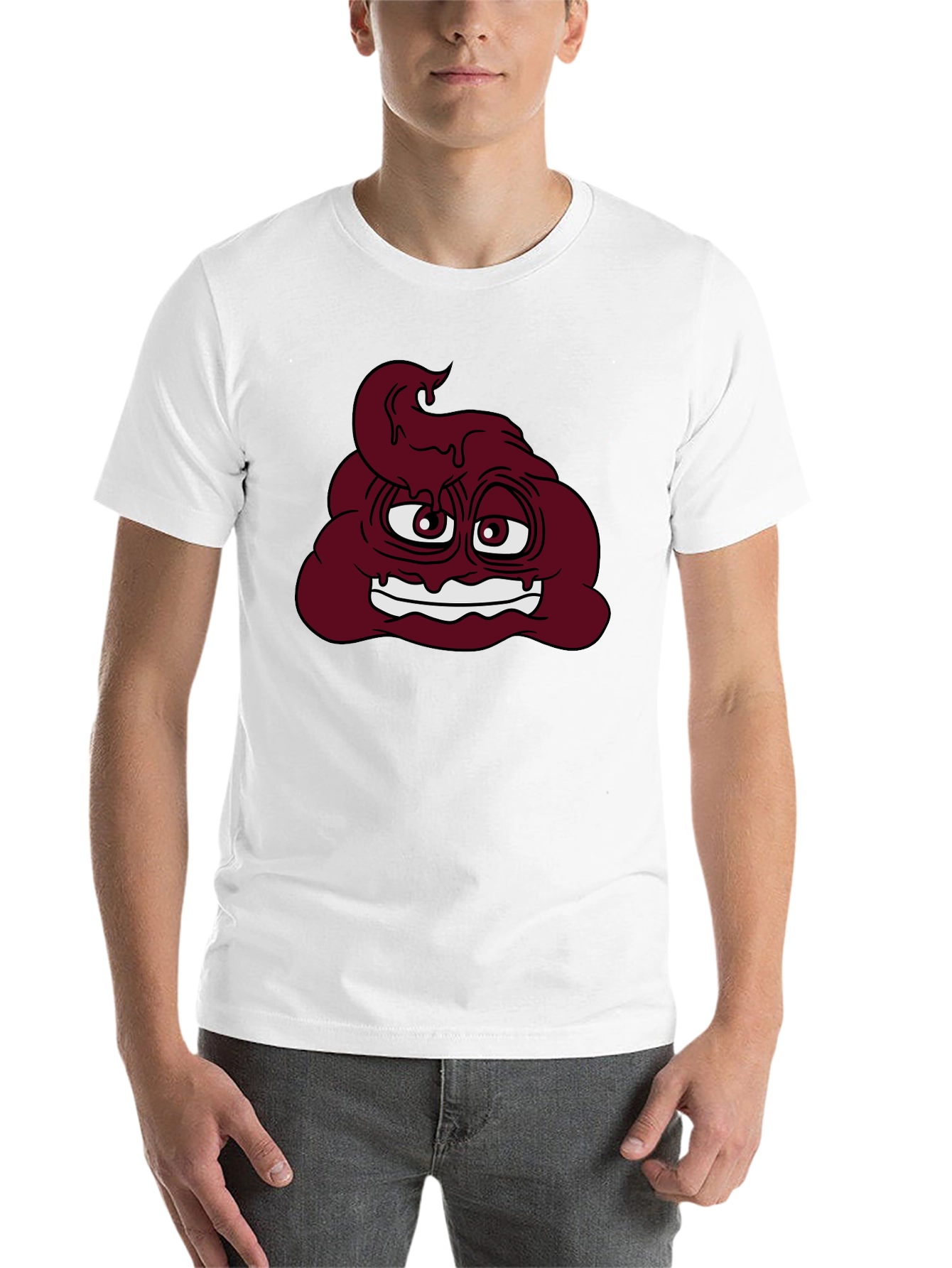 Black Funny Poop Emoji Graphic T-Shirt - Black view 14