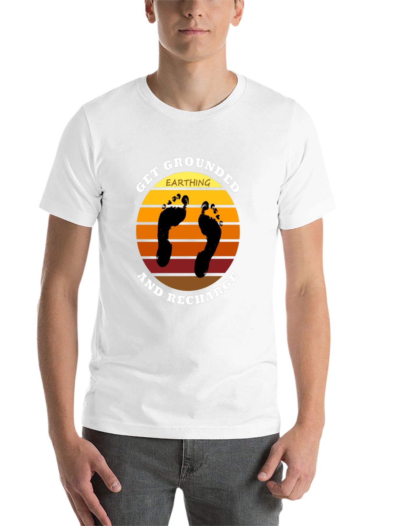 Black Get Grounded Earthing Recharge Graphic Tee view 14