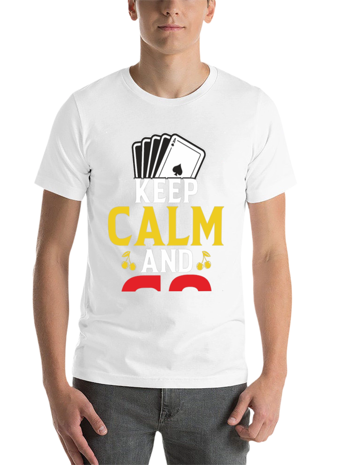 Black Keep Calm Ace T-Shirt - Funny Poker Casino Card Tee view 14