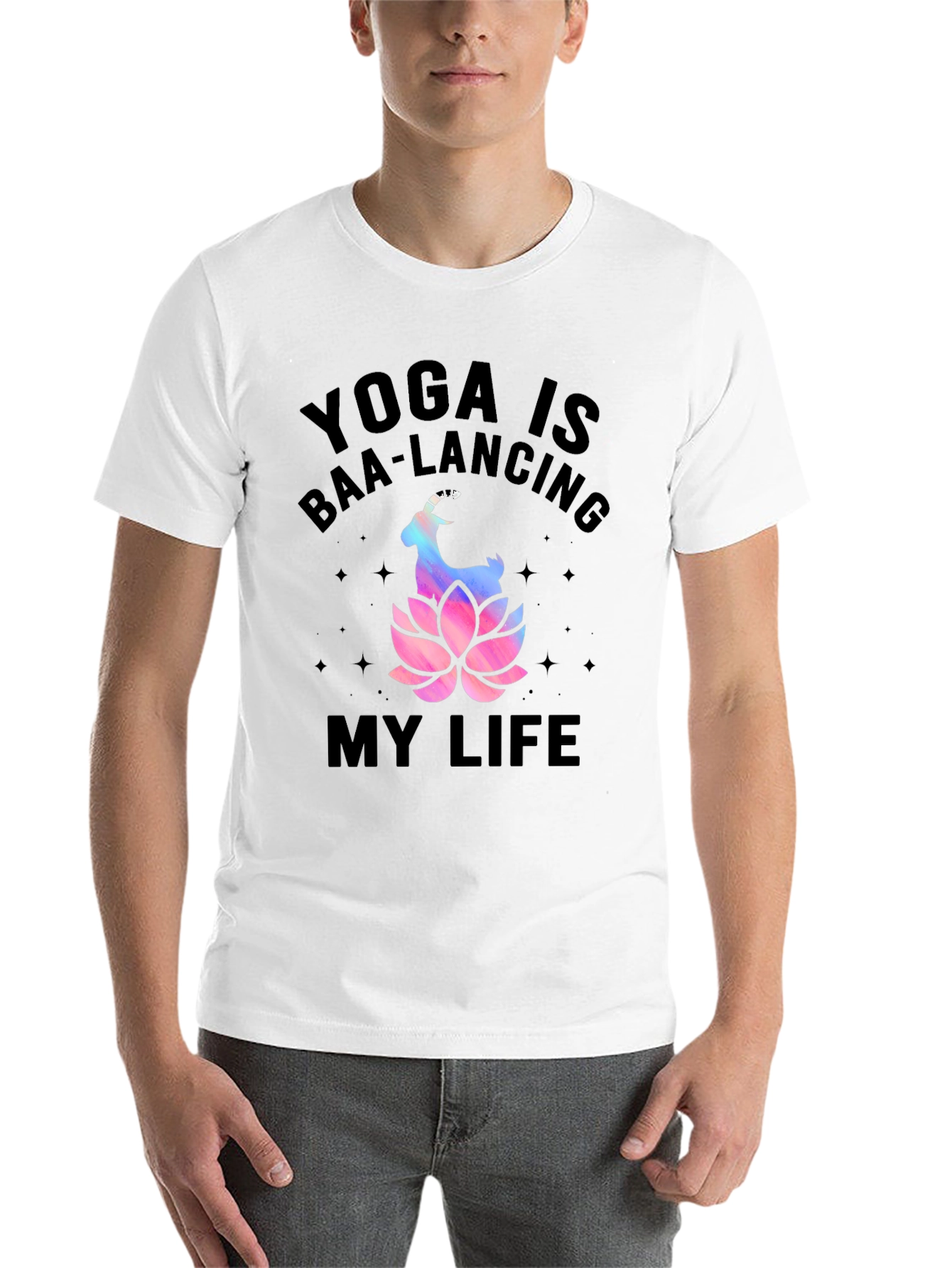 Black Yoga Baa-lancing Life Graphic Tee view 14