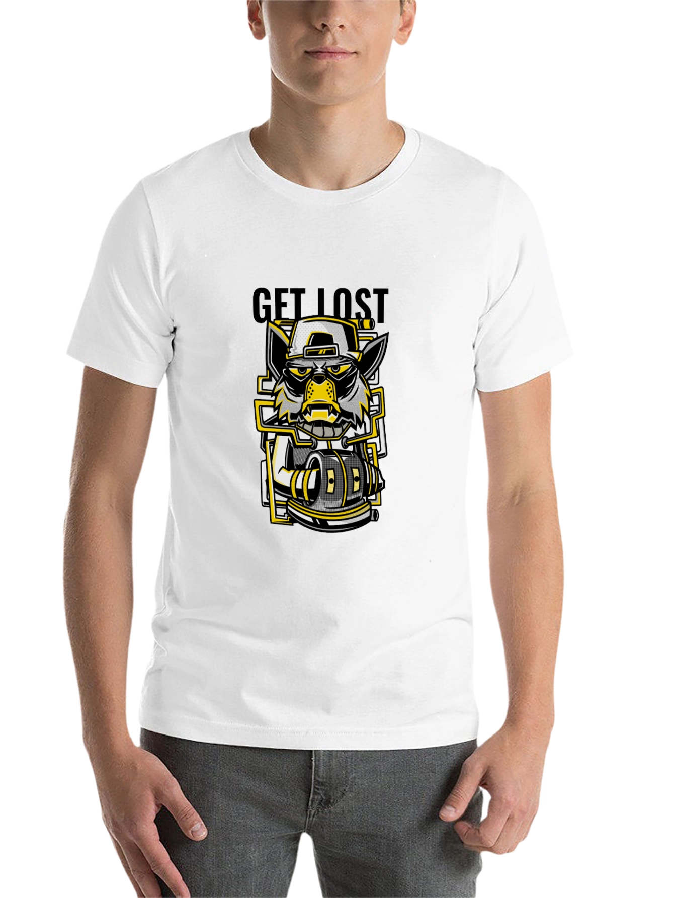 Black Get Lost Graphic Print Black T-Shirt view 14