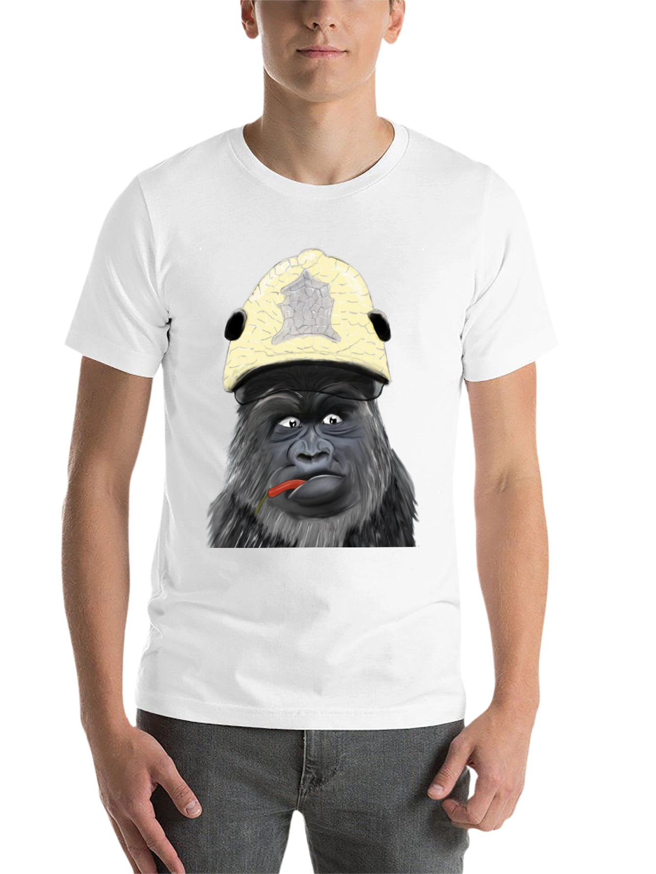 Black Funny Gorilla Graphic Tee - Unique Ape Design Shirt view 14
