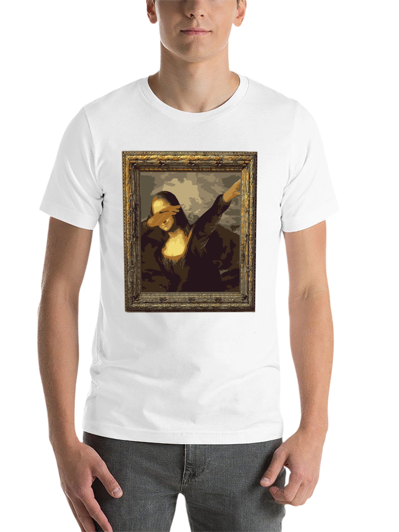 Black Mona Lisa Dab Black T-Shirt view 14