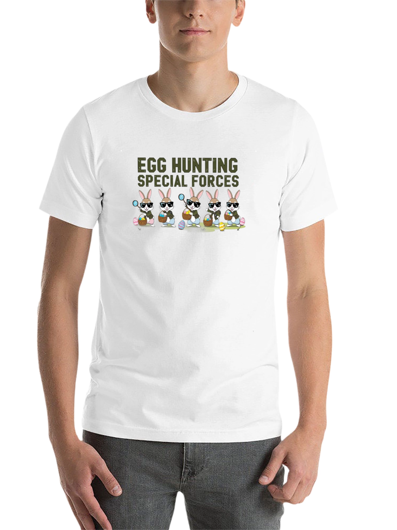 Black Egg Hunting Special Forces Easter Bunny T-Shirt view 14
