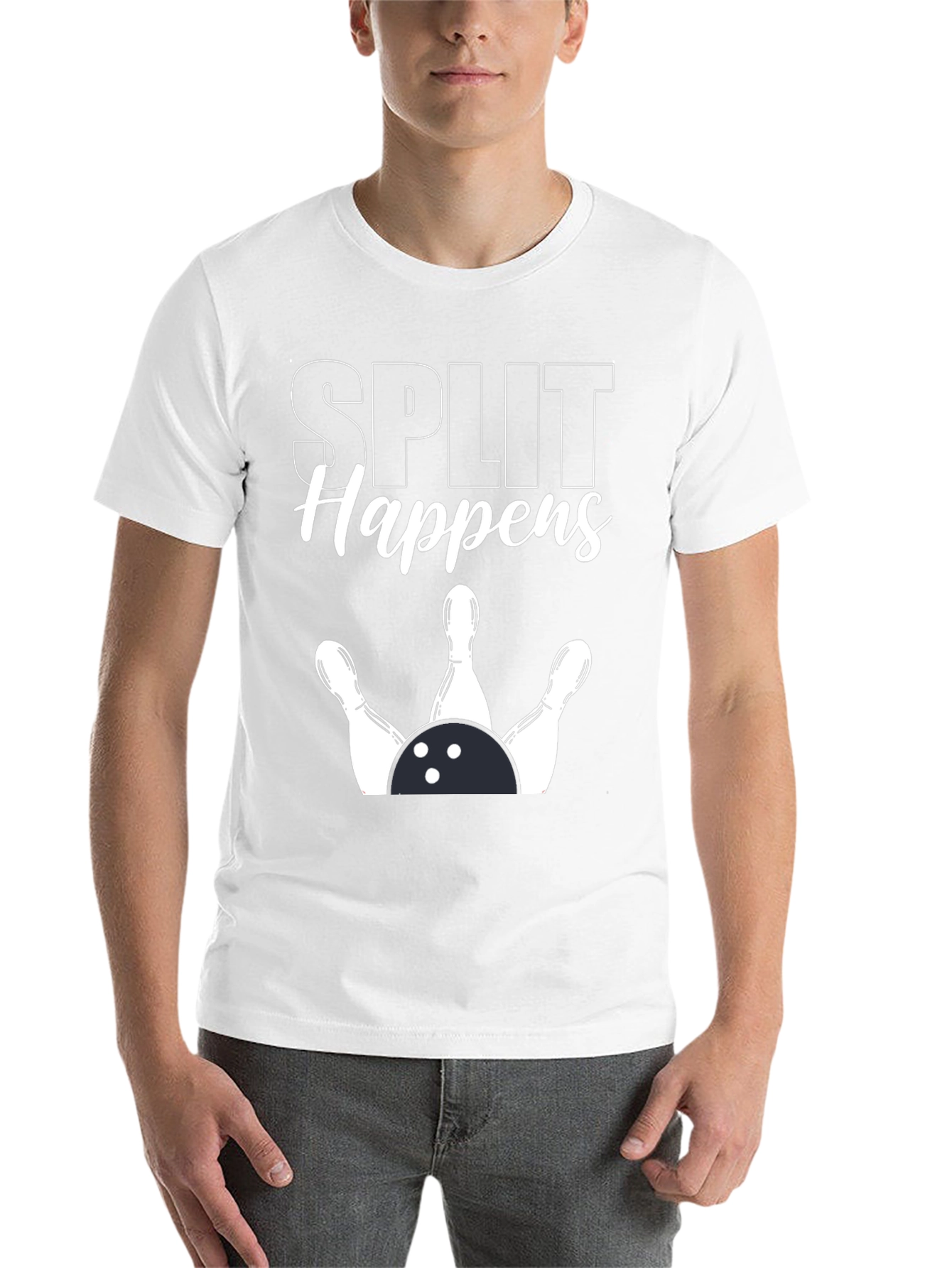 Black Split Happens Bowling T-Shirt - Black Graphic Tee view 14