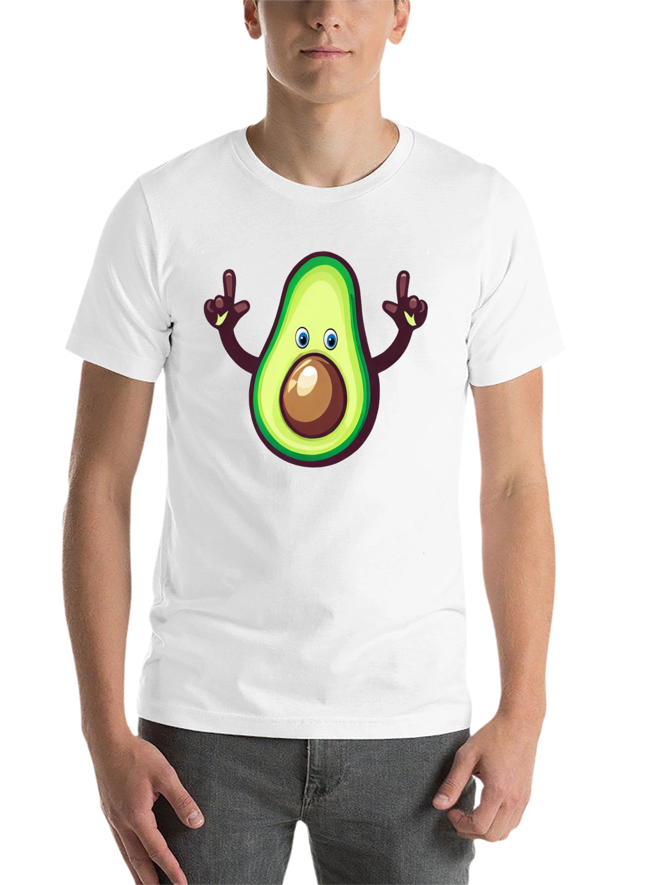 Black Avocado Cartoon Graphic Tee - Black view 14