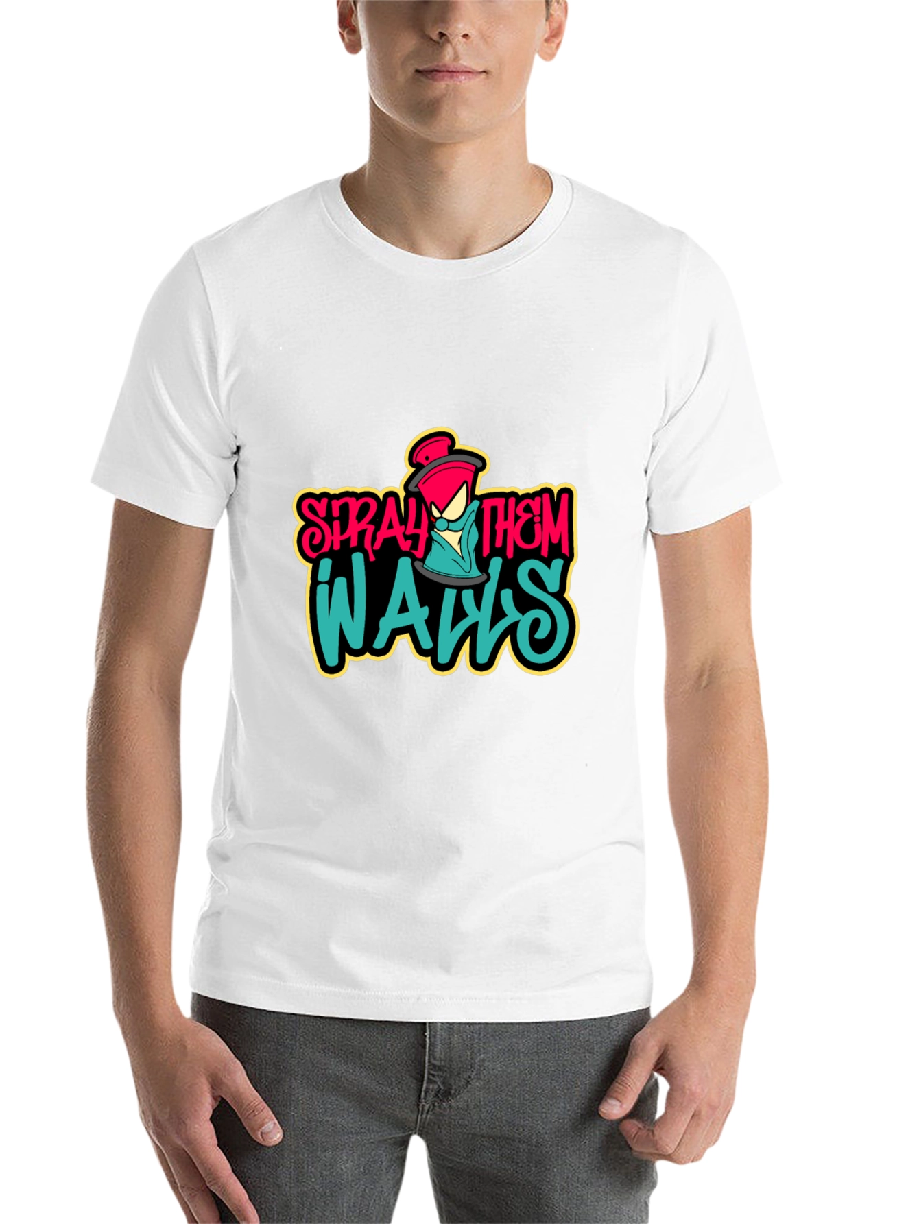 Black Spray Them Walls Graphic Tee - Black view 14