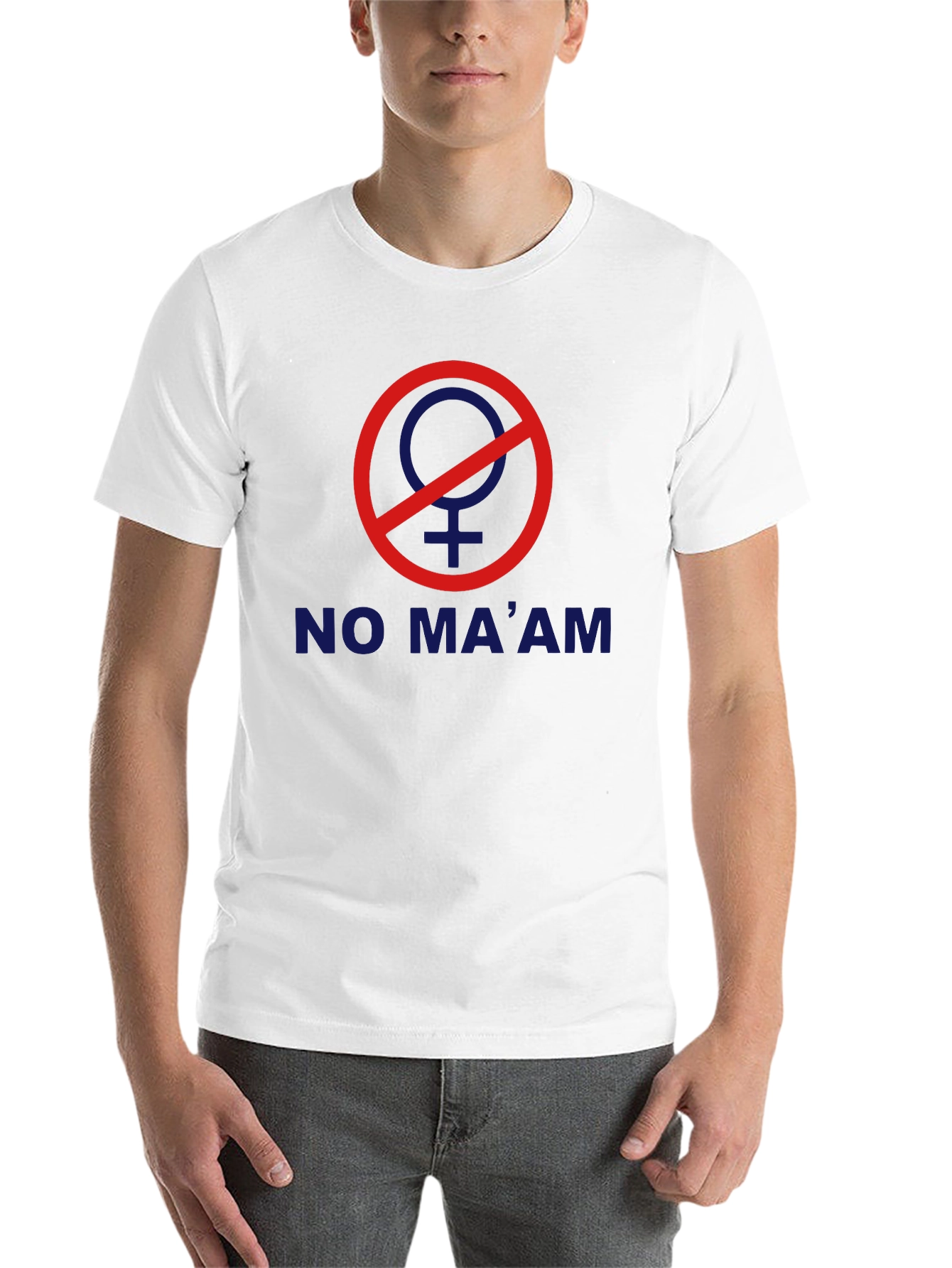 Black No Ma'am T-Shirt - Novelty Graphic Tee view 14