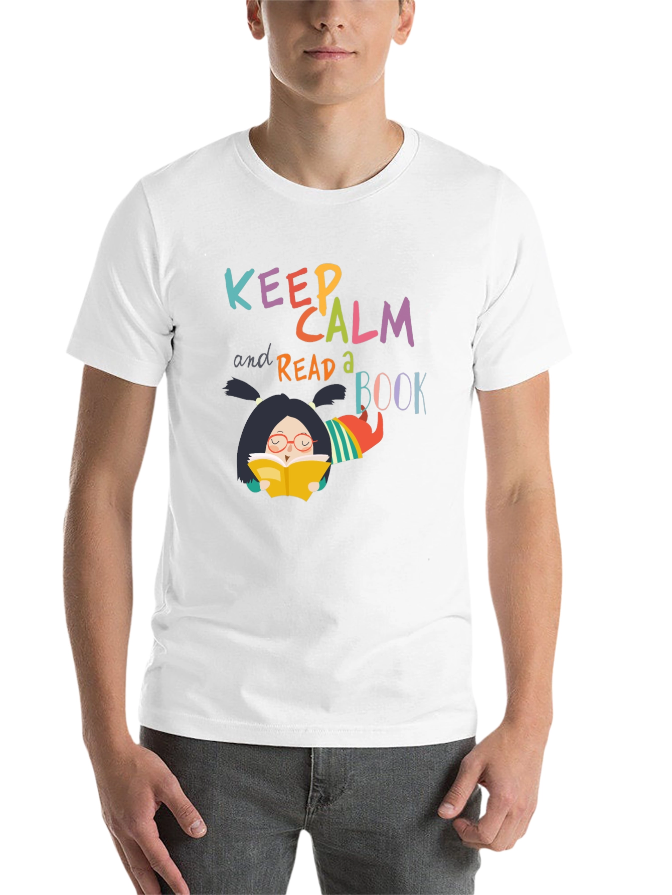 Black Keep Calm and Read a Book T-Shirt view 14