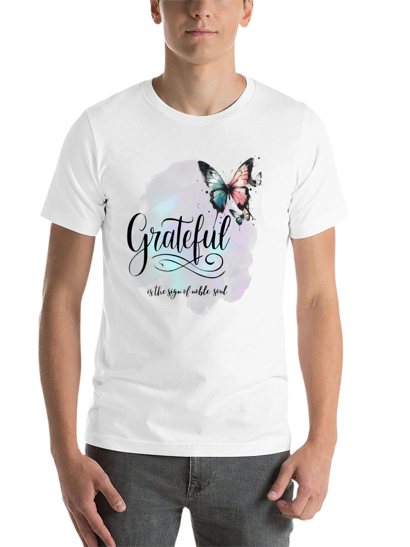 Black Grateful Butterfly Graphic Tee - Noble Soul Design view 14