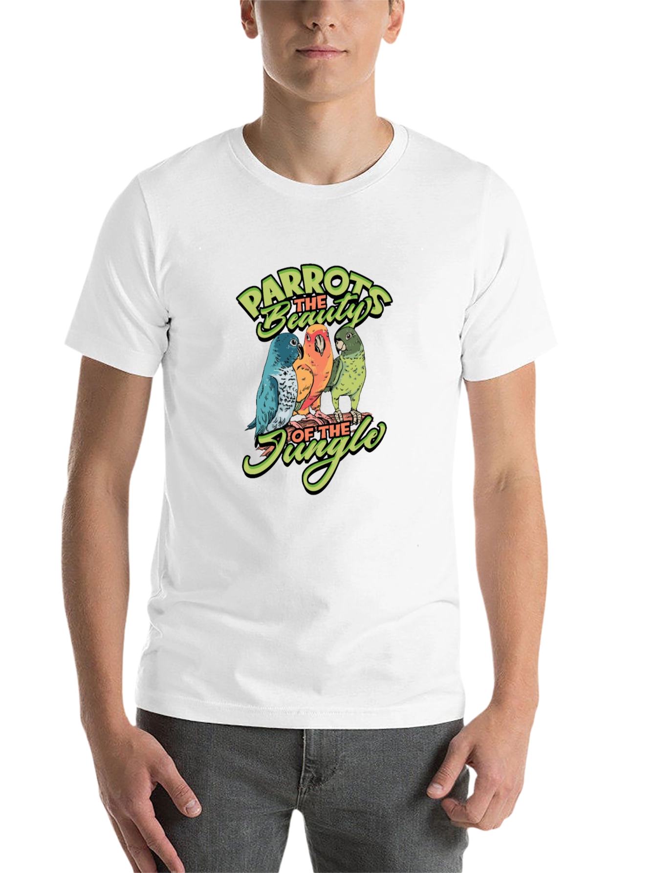 Black Parrots of the Jungle Graphic Tee view 14