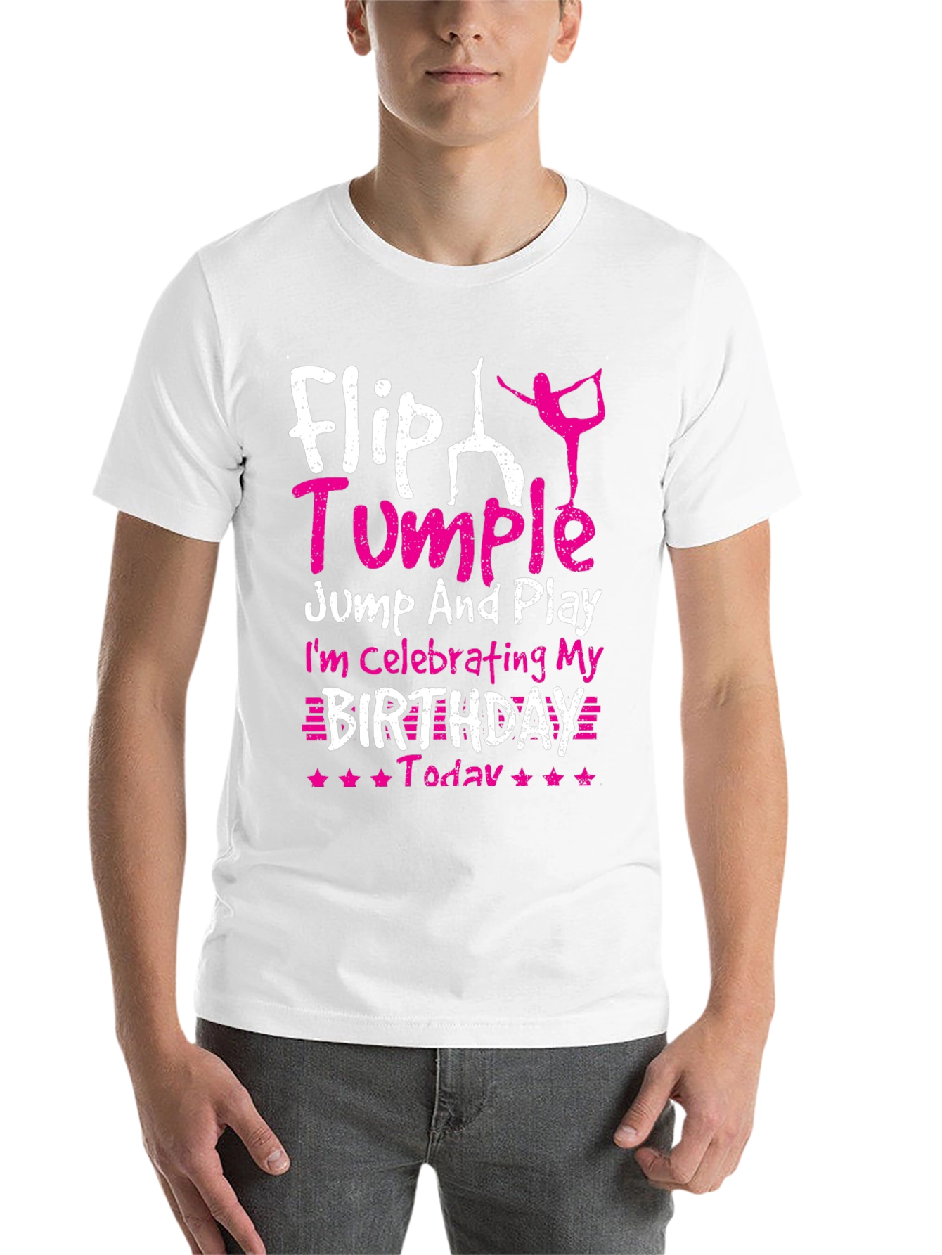 Black Flip Tumble Birthday Gymnastics T-Shirt view 14