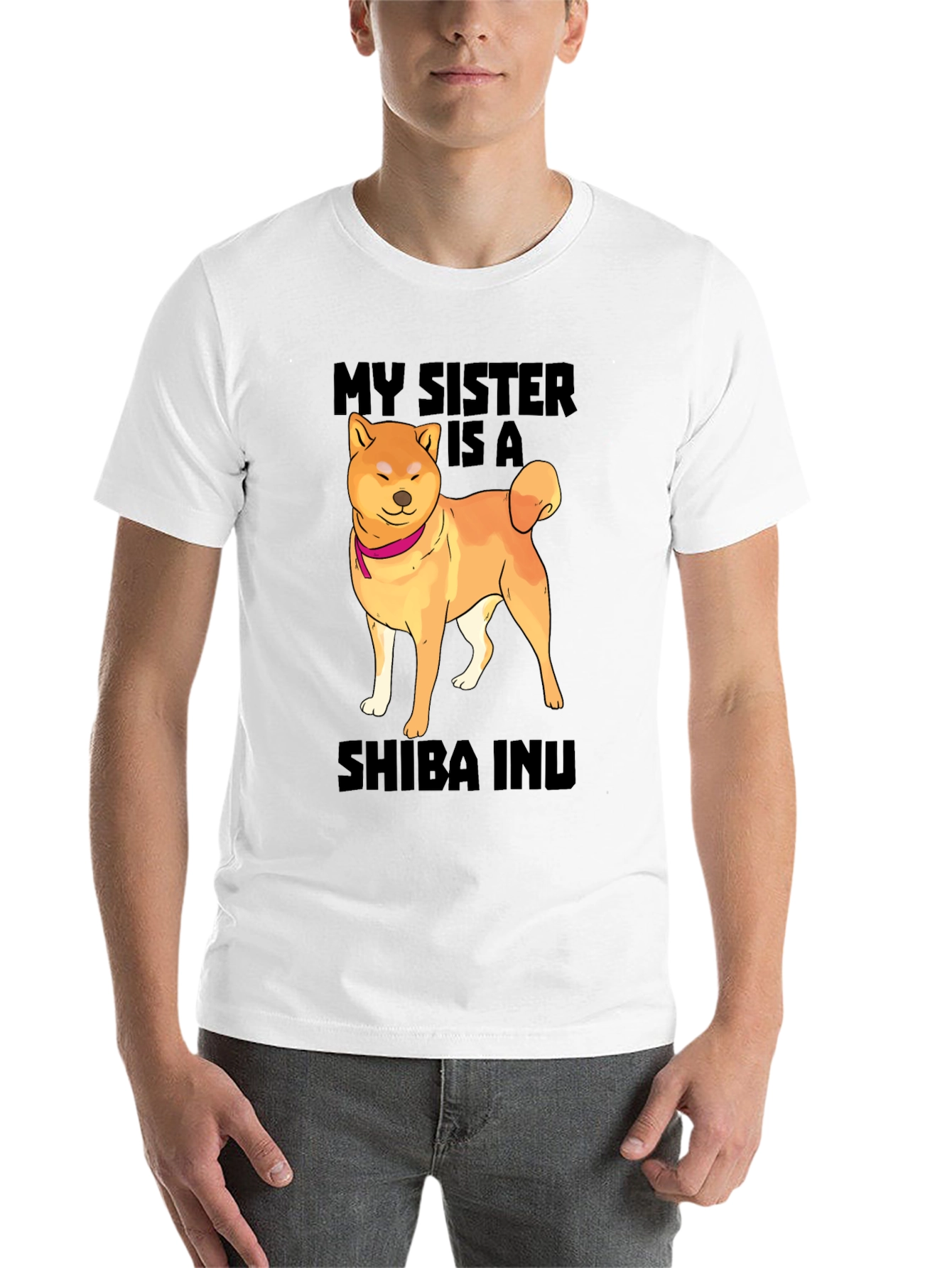 Black My Sister Is A Shiba Inu T-Shirt Funny Dog Lover Tee view 14
