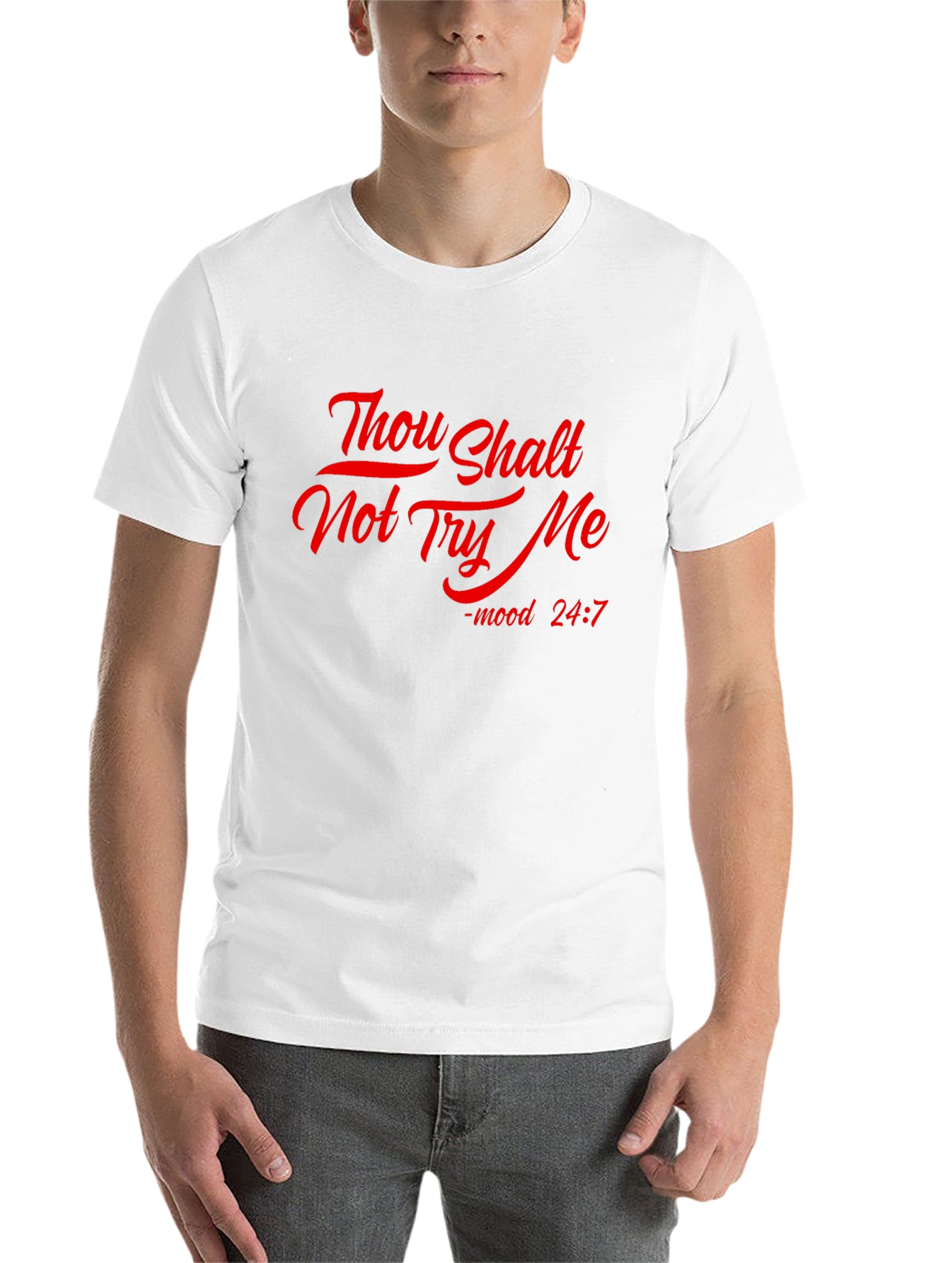 Black Thou Shalt Not Try Me Graphic Tee - Black view 14